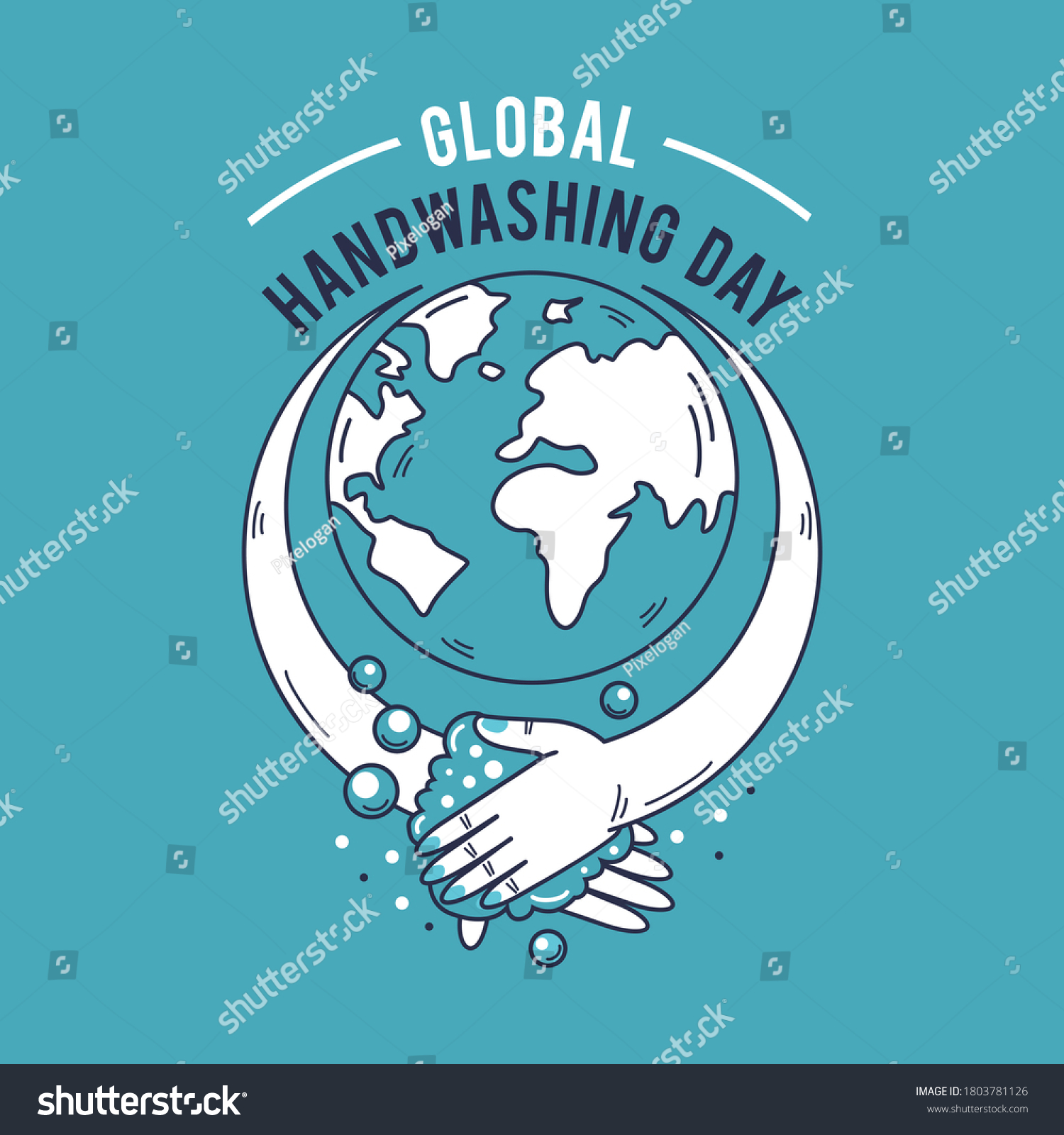 Global Handwashing Day Logo Scalable Editable Stock Vector Royalty