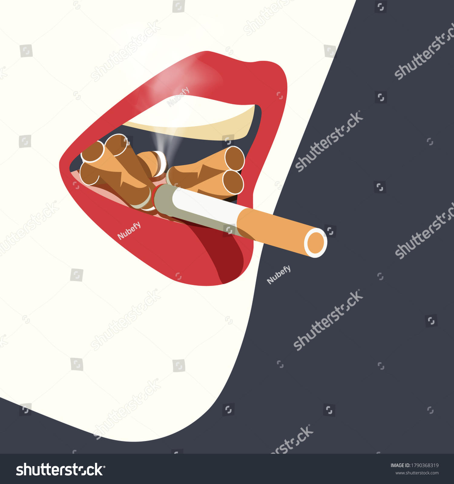 415 Women with cigarette in mouth Stock Illustrations, Images & Vectors ...