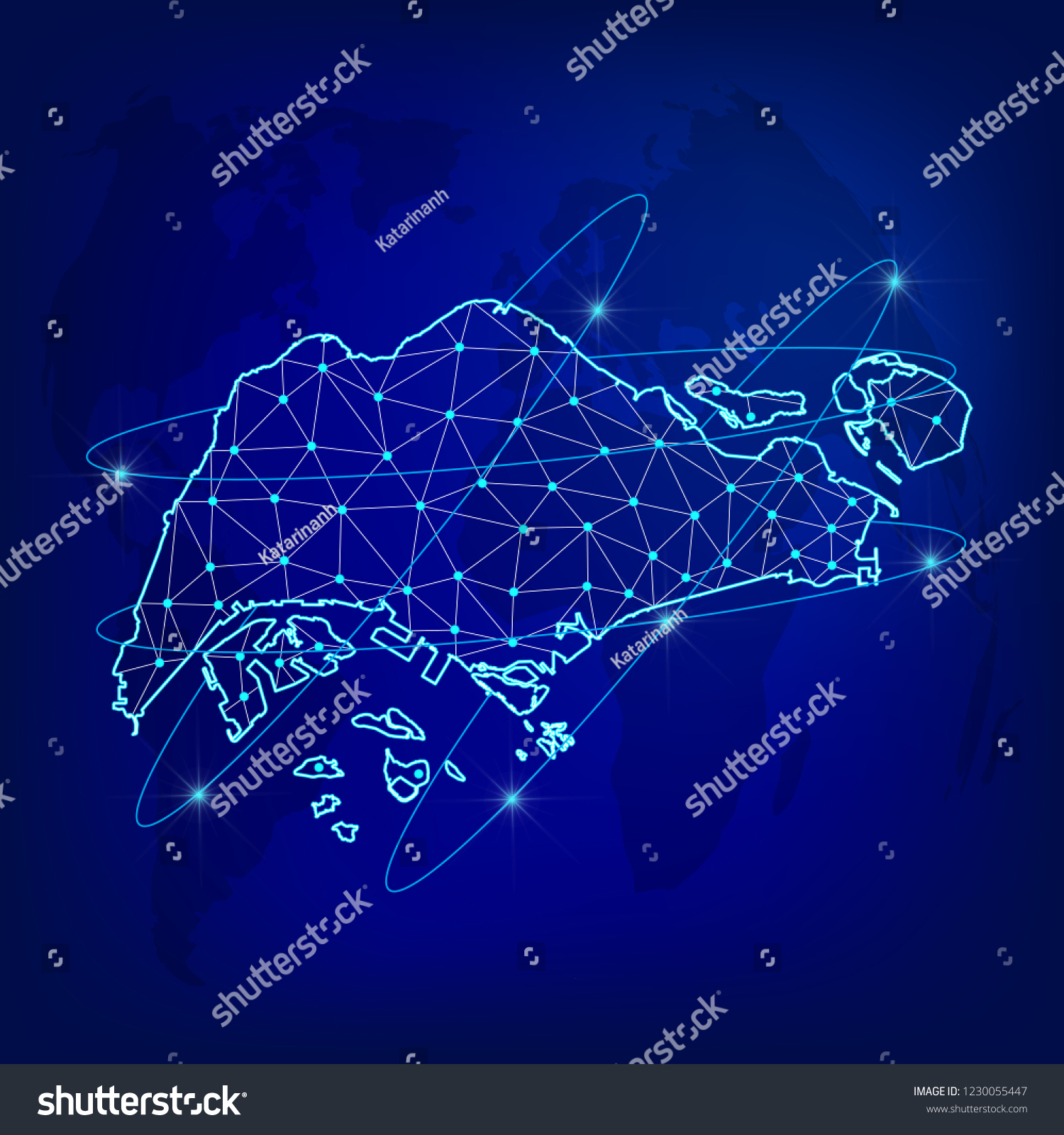 Global Logistics Network Concept Communications Network Stock Vector ...