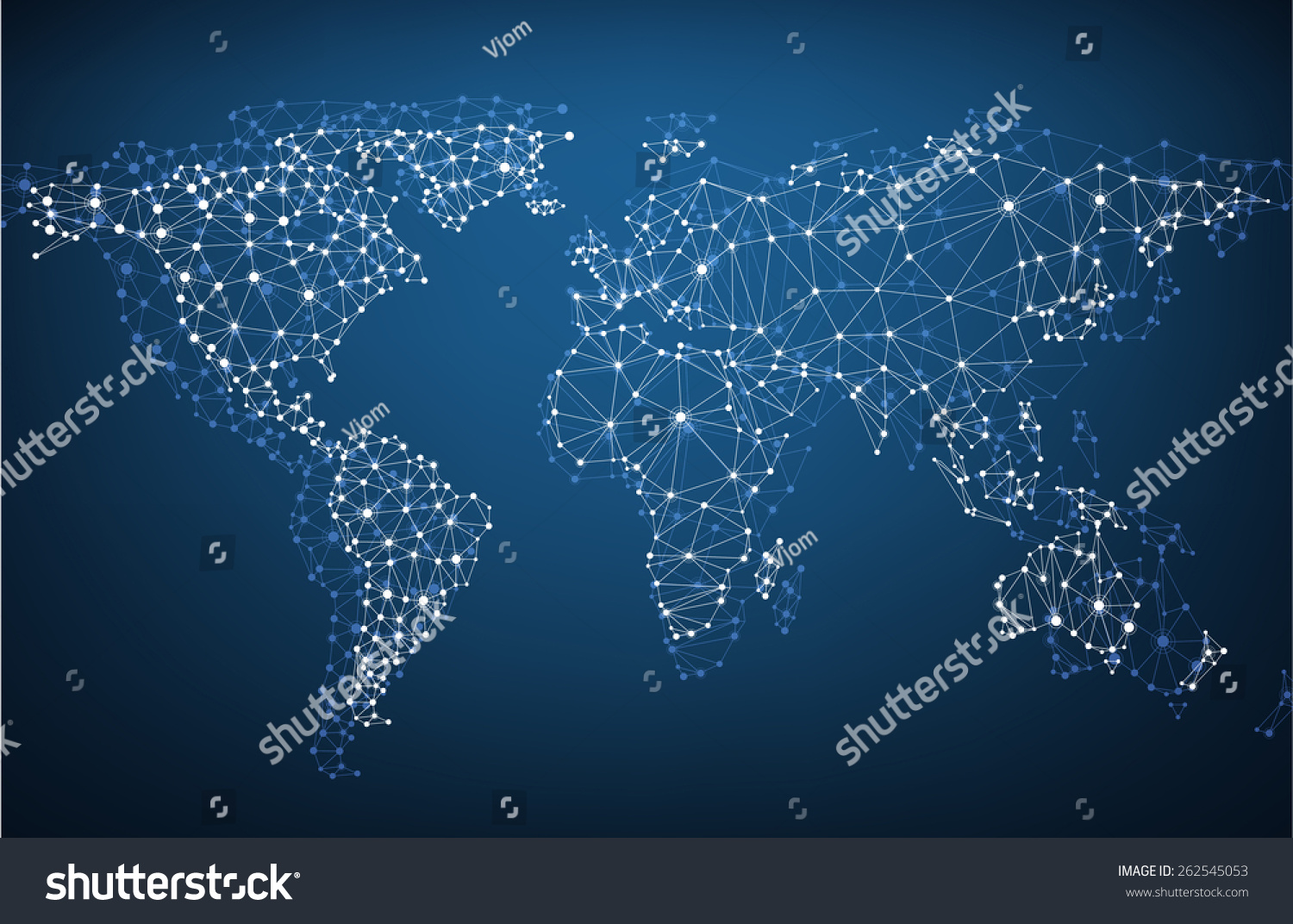 Global Network Mesh. Social Communications Background. Earth Map ...