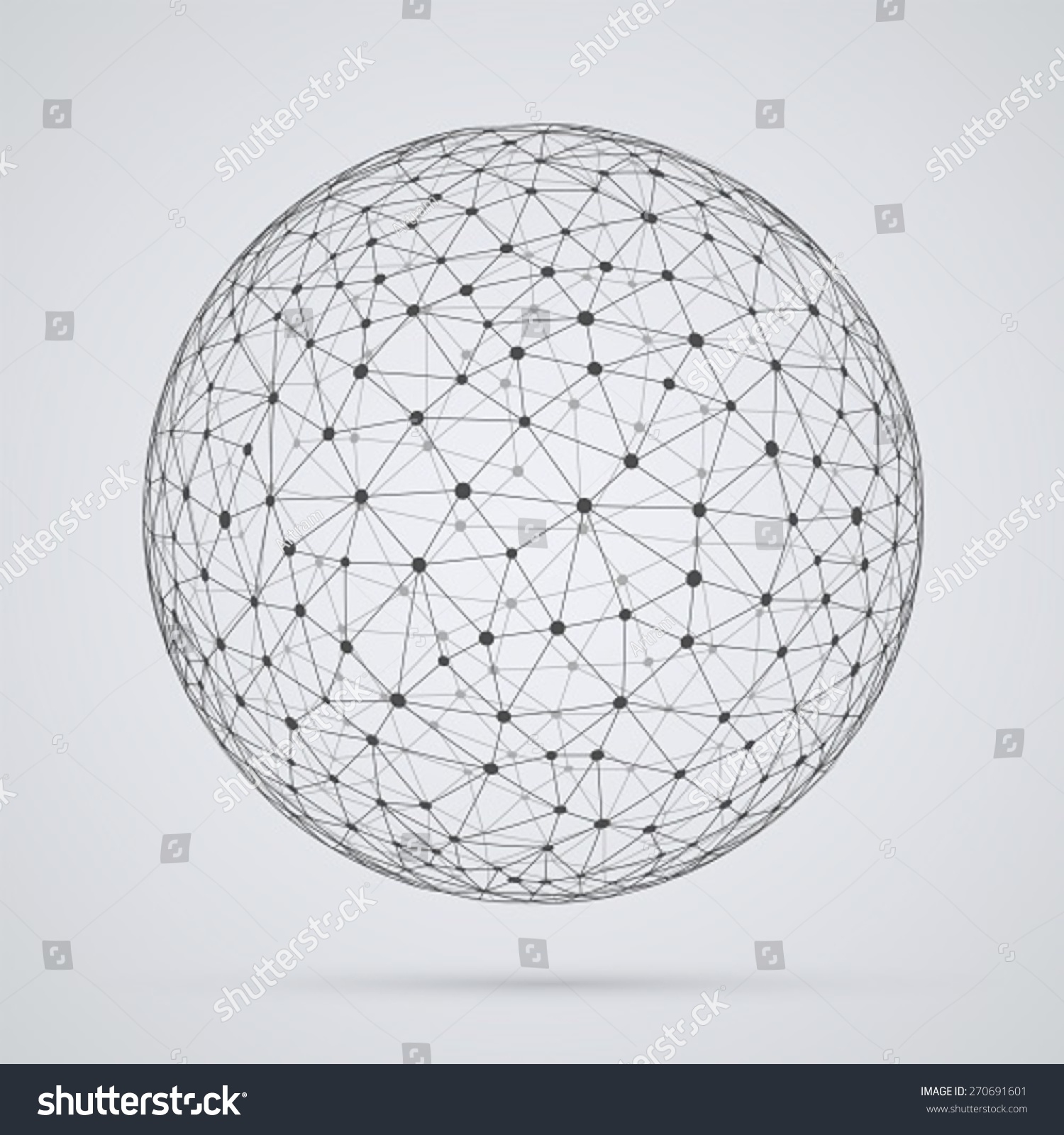 Global Network, Sphere. Abstract Geometric Spherical Shape With ...