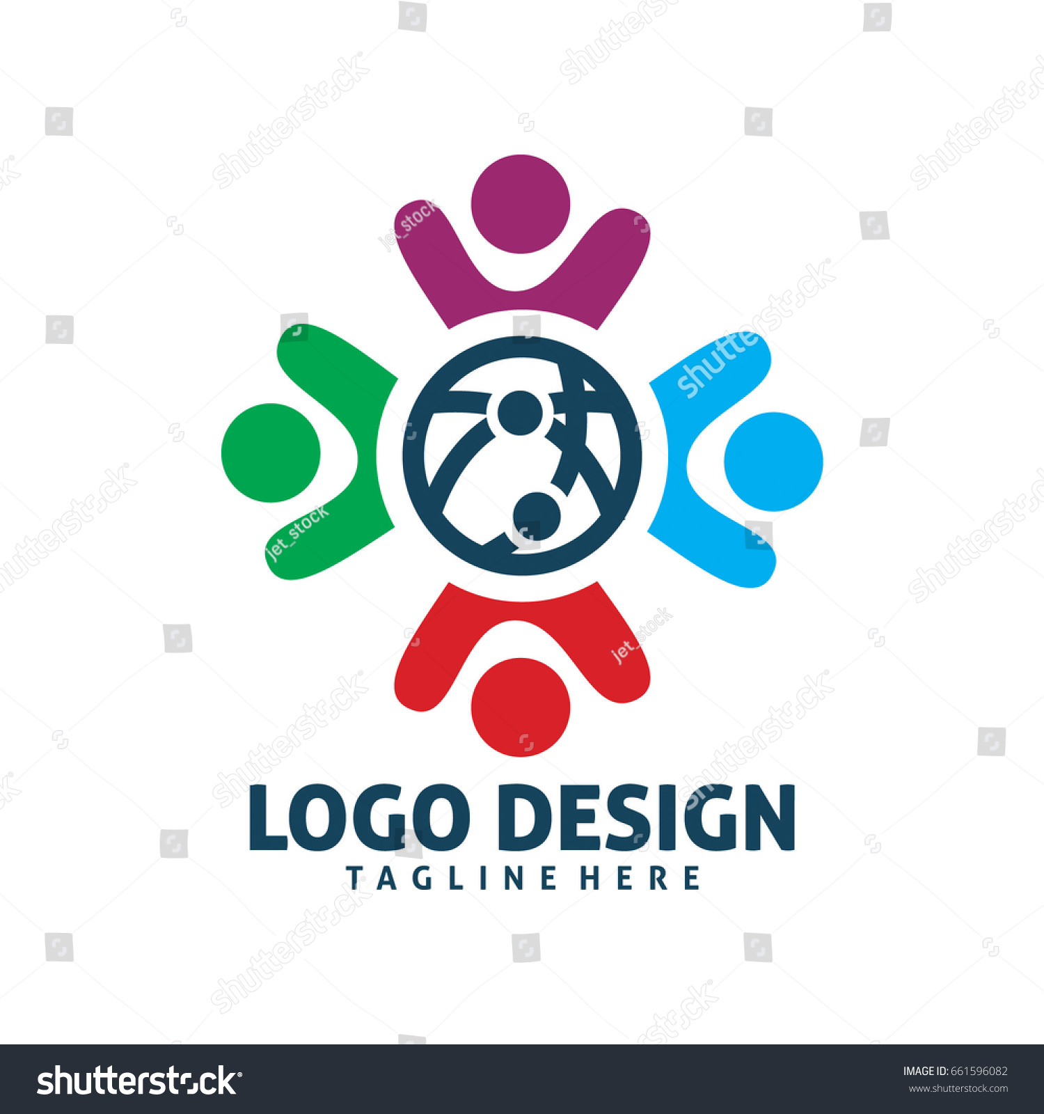 Global People Logo Stock Vector (Royalty Free) 661596082