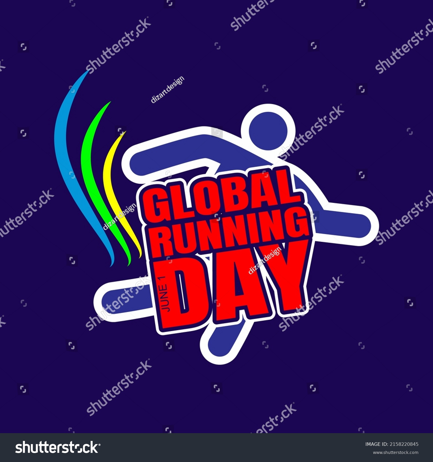 Global Running Day Concept Vector Design Stock Vector (Royalty Free