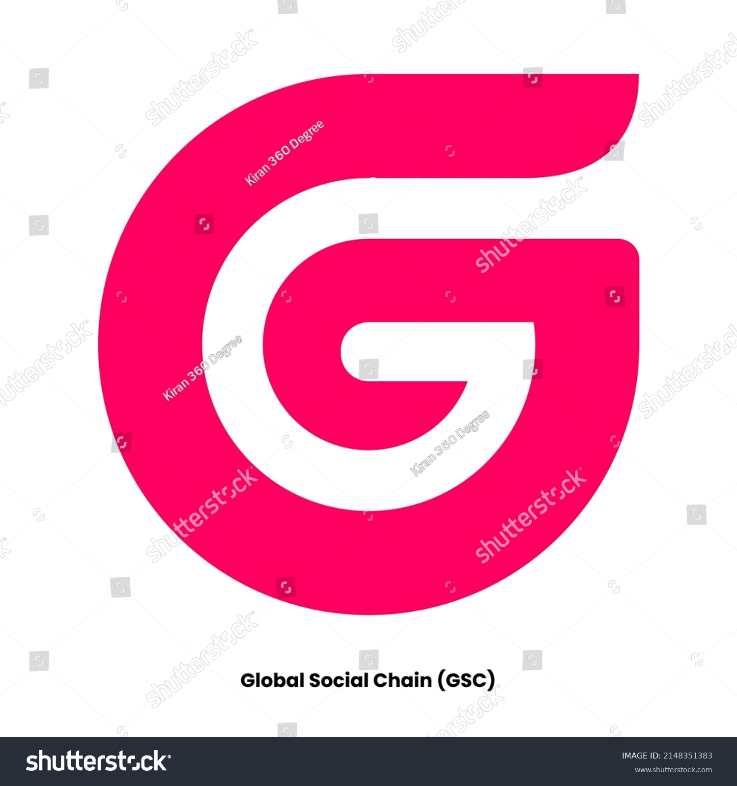 SVG of Global Social Chain crypto currency with symbol GSC. Crypto logo vector illustration for stickers, icon, badges, labels and emblem designs. svg