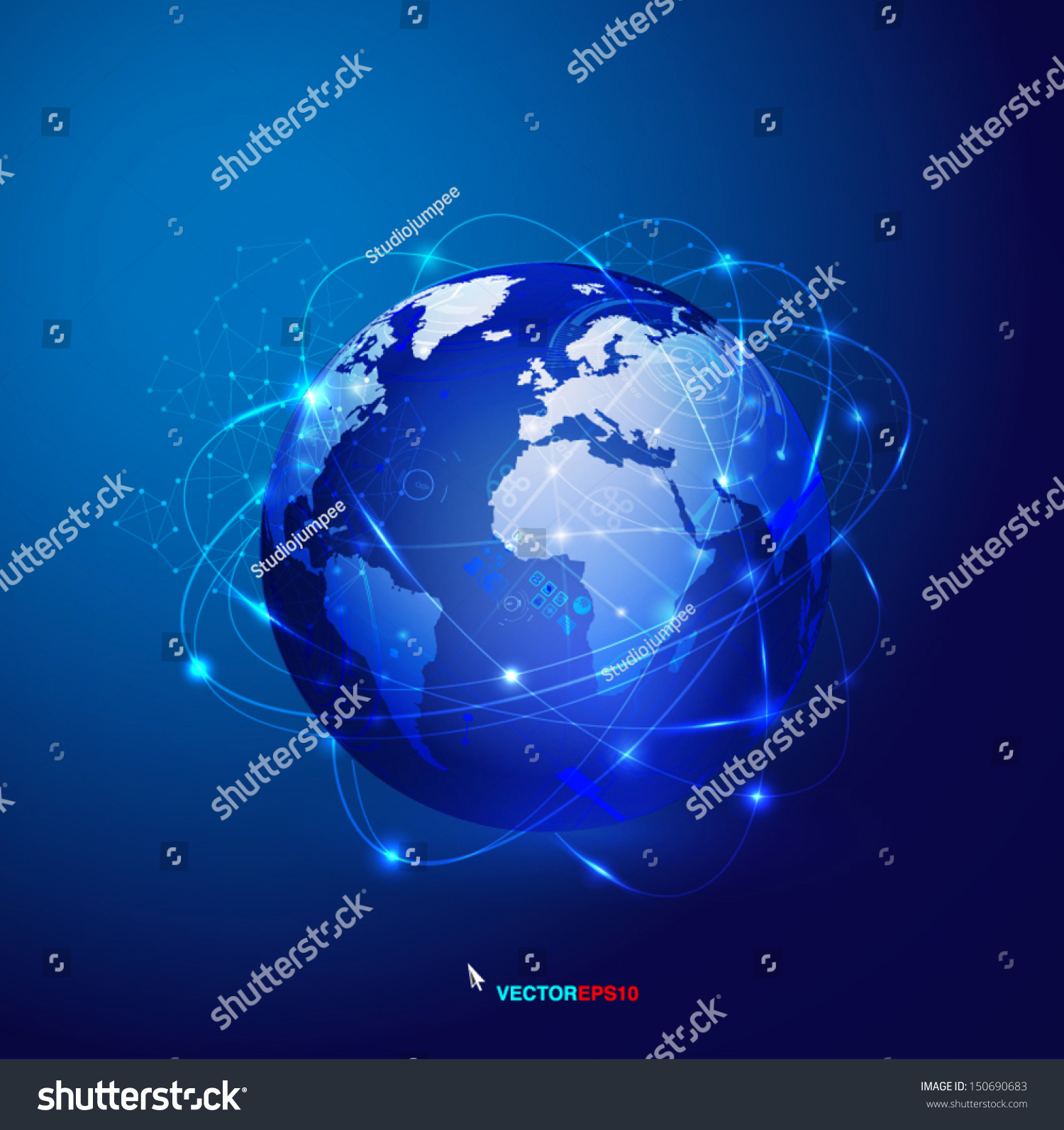 Global Technology Mesh Network, Vector Illustration - 150690683 ...