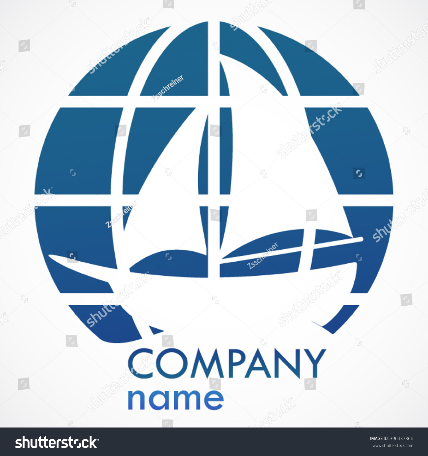 Global Transport Ship Logo Vector Illustration Stock Vector Royalty Free