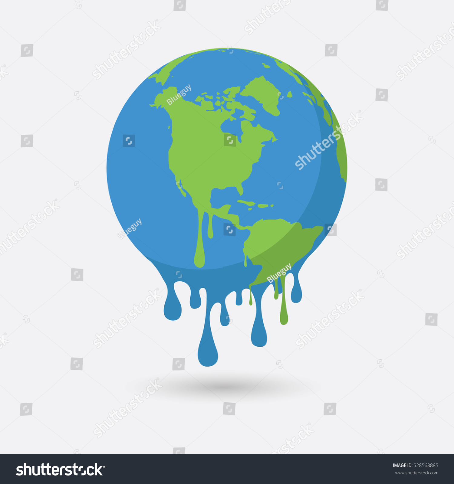 地球温暖化 溶ける地球の図 のベクター画像素材 ロイヤリティフリー
