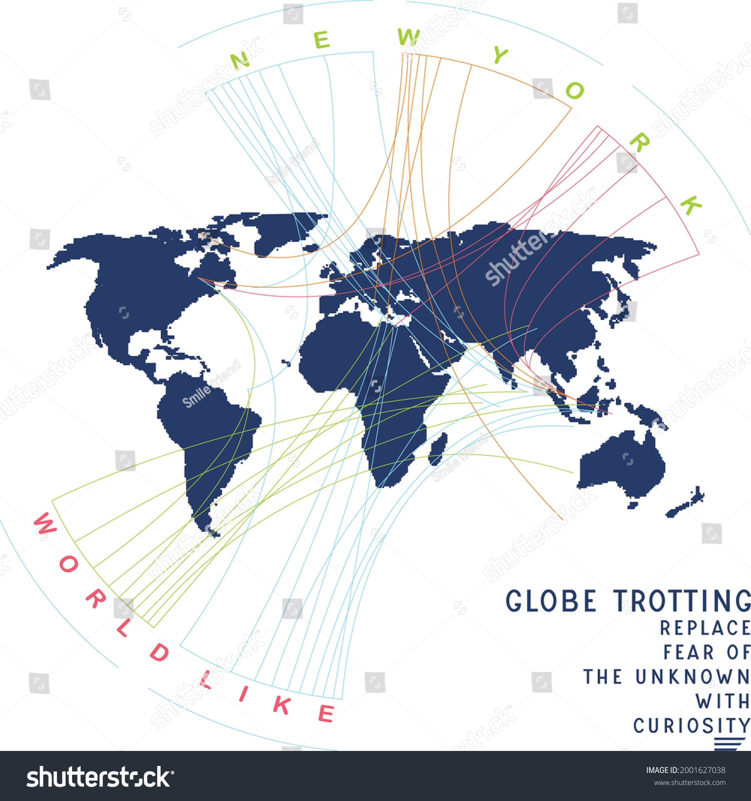 world tour map vector