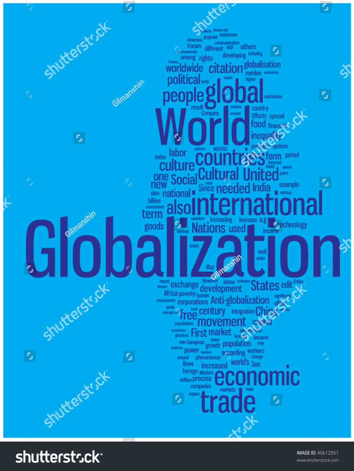 Globalization Word Cloud Illustration Graphic Tag Stock Vector (Royalty ...