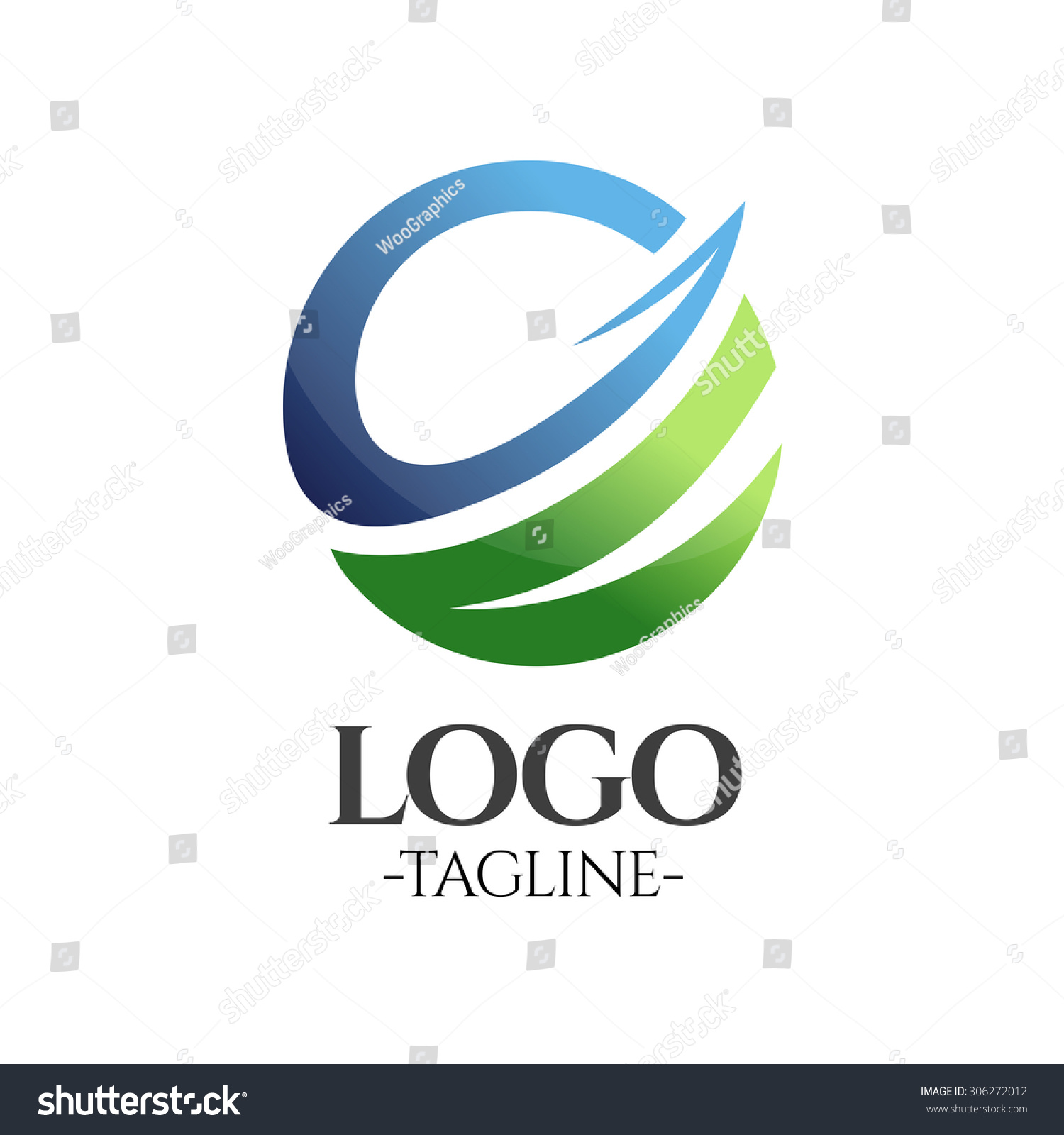 Globe Business Vector Logo Template In Blue And Green - 306272012 ...