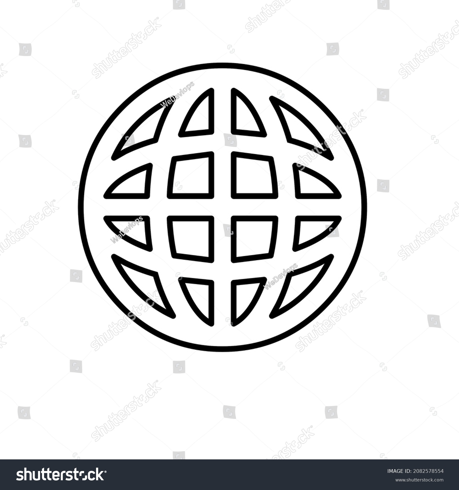 Globe Circle Round Outline Layout Stock Vector (Royalty Free ...