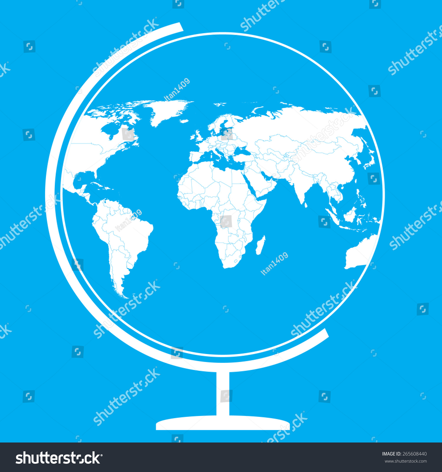 Stock Vector Globe Icon World Map 265608440 