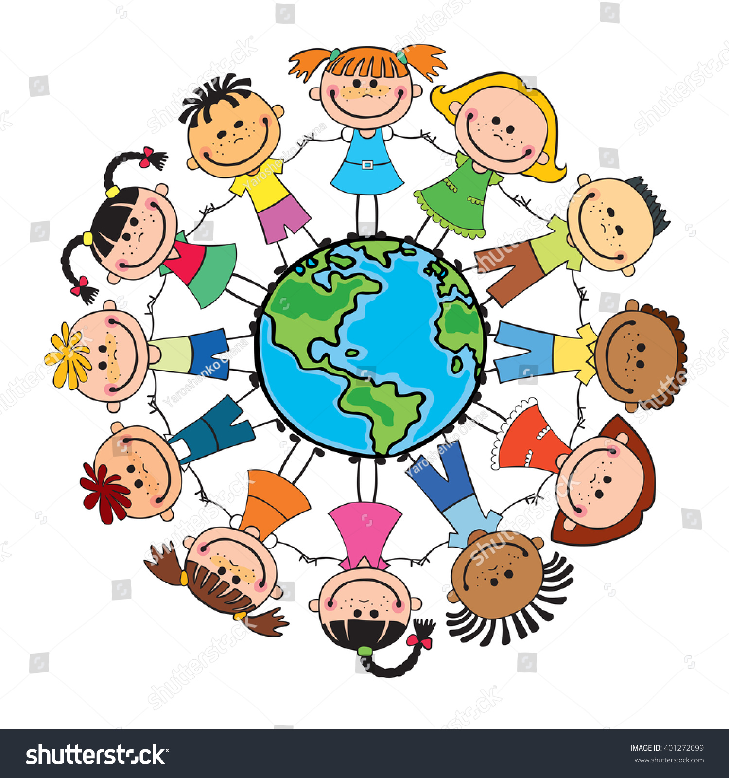 Globe Kids International Friendship Day Earth Stock Vector 401272099 ...