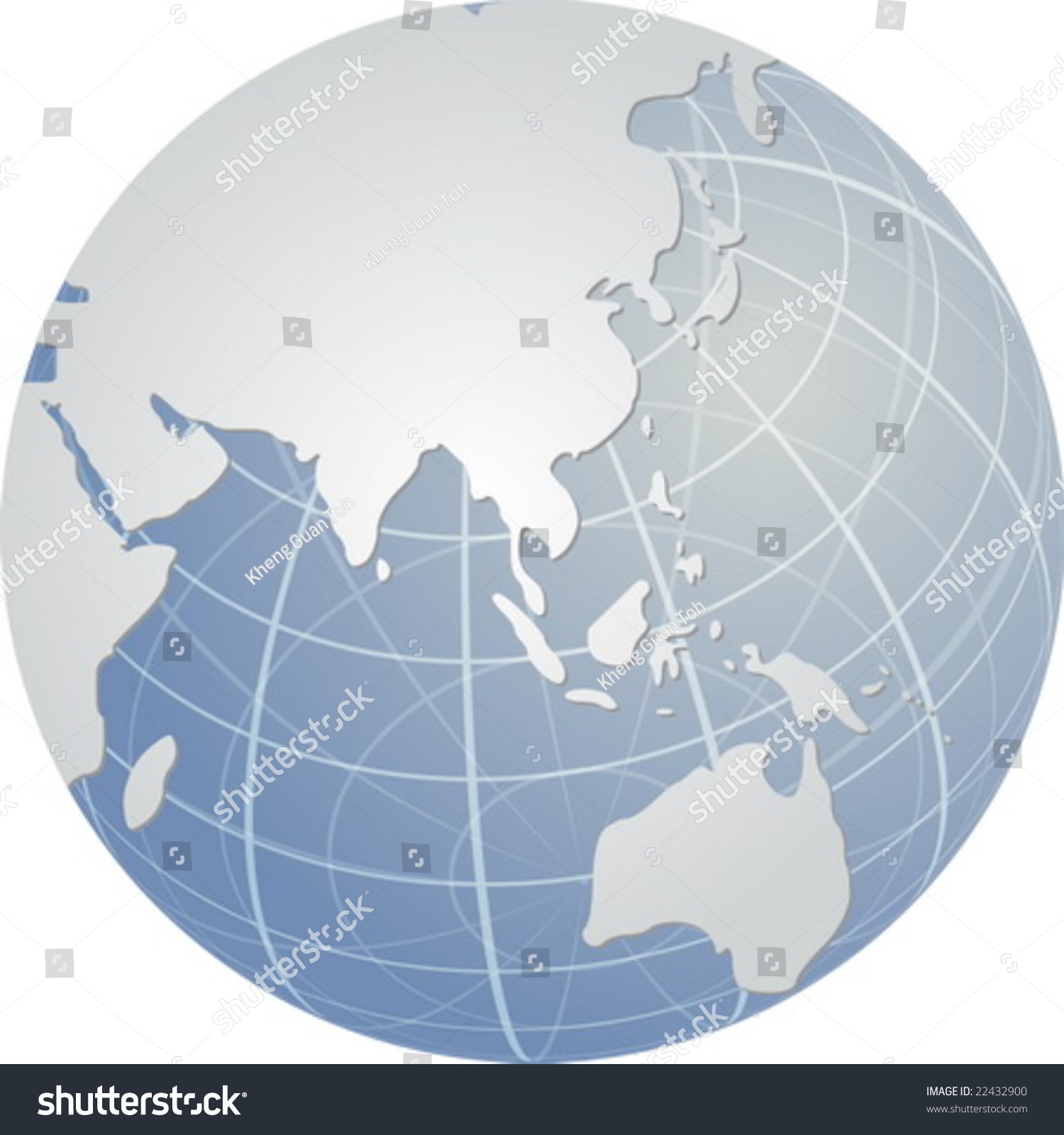 globe map illustration of the asia pacific