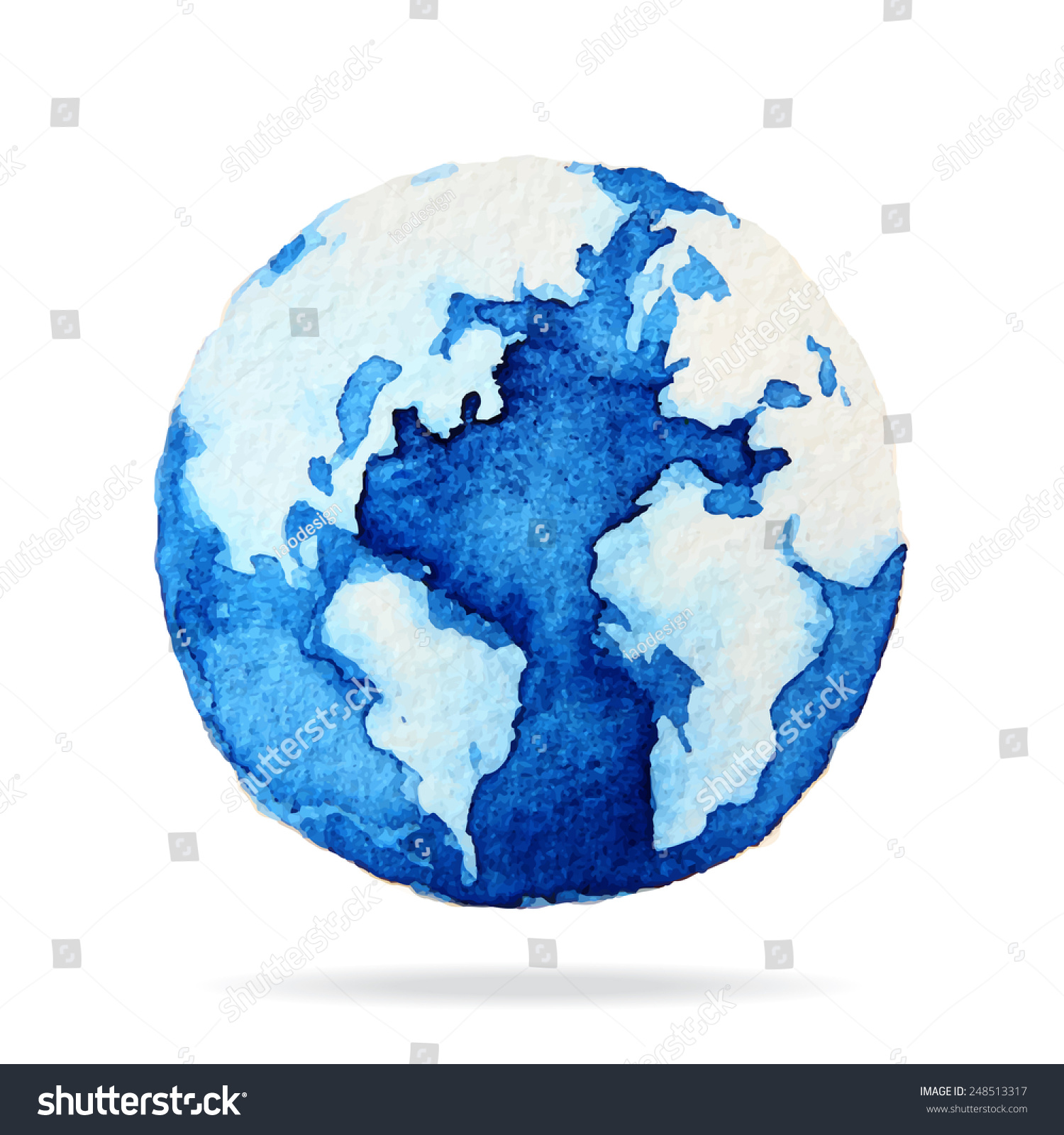 Globe Painted Watercolors On Paper Illustration Stock Vector Royalty Free Shutterstock