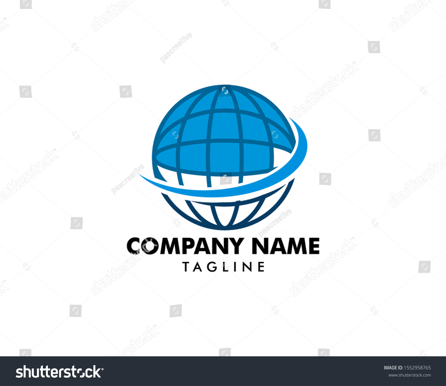 Globe Swoosh Logo Template Illustration Design Stock Vector (Royalty ...