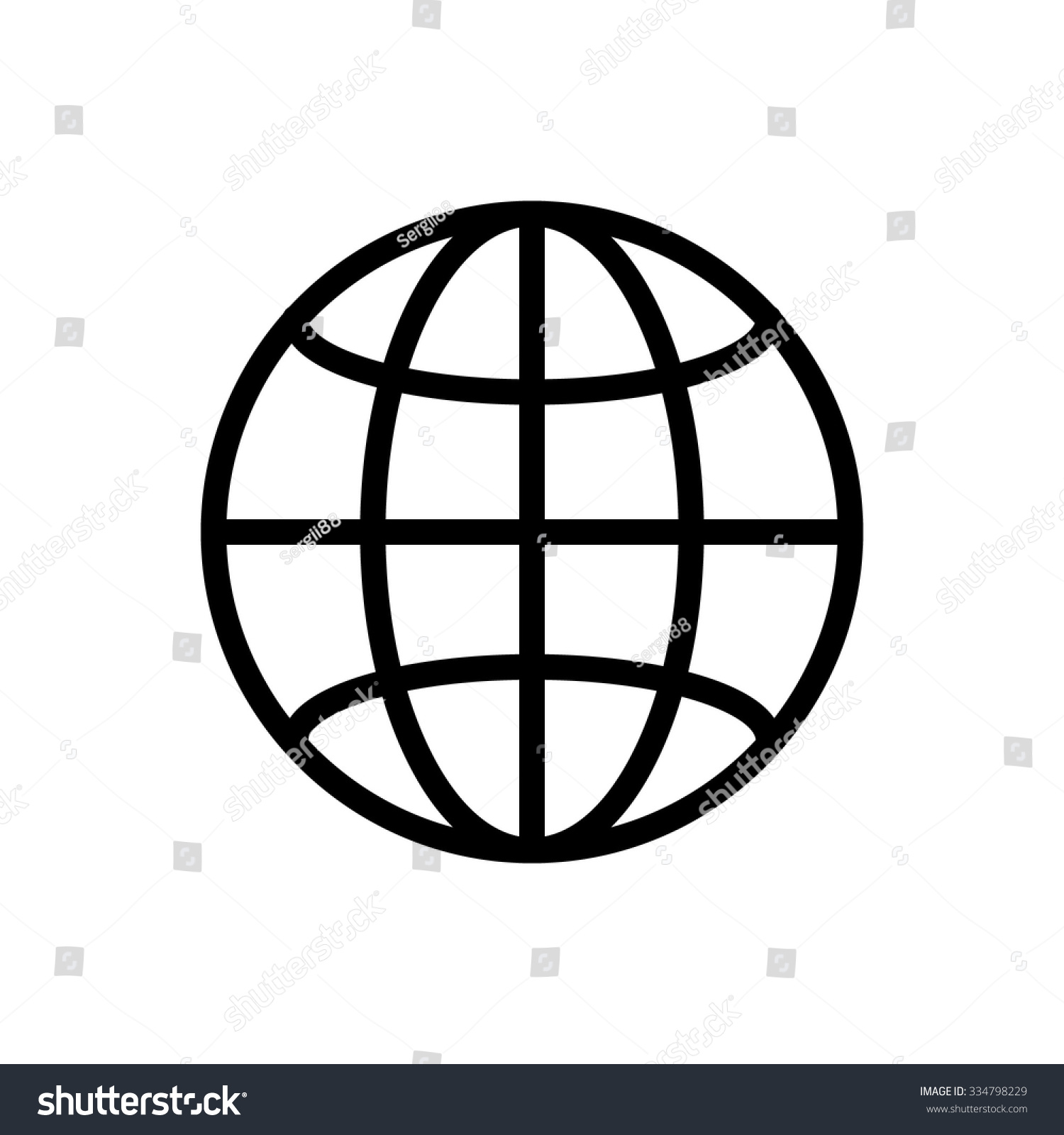 Globe Vector Icon Stock Vector 334798229 - Shutterstock