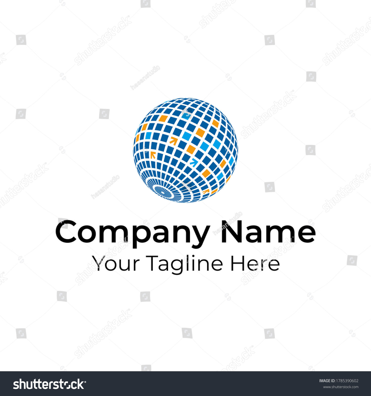 Globe Arrow Square Logo Vector Future Stock Vector (Royalty Free ...