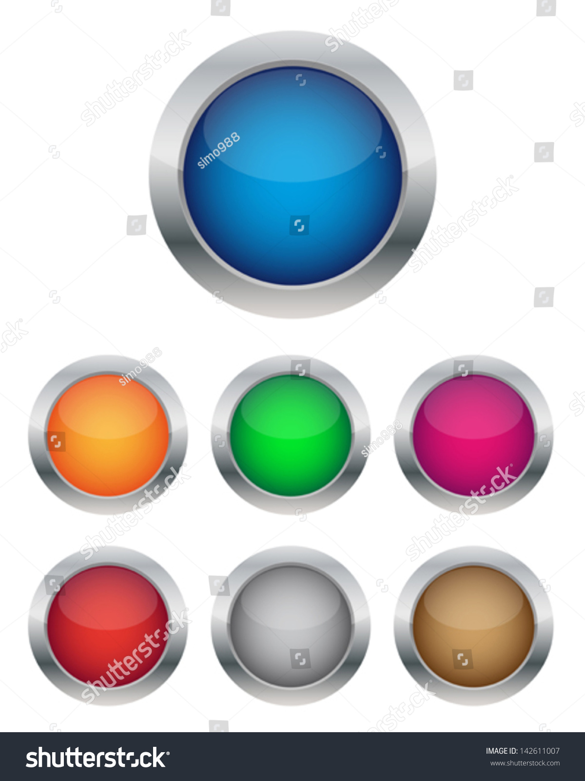 Glossy Buttons Stock Vector 142611007 : Shutterstock