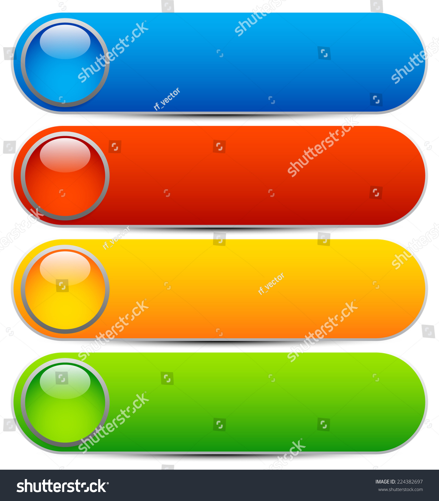 Glossy Buttons Banners Rounded Rectangle Shapes Stock Vector 224382697 ...