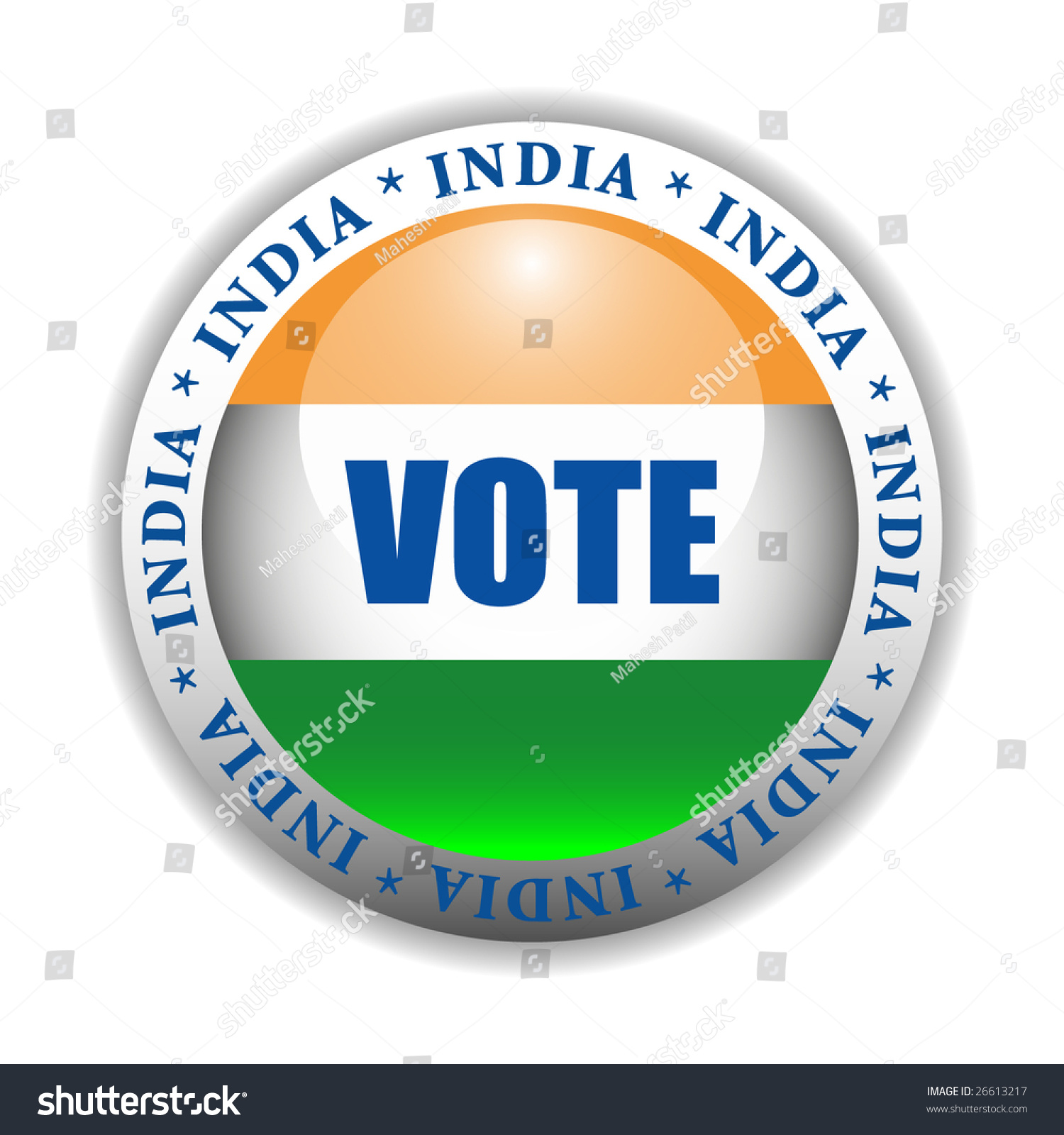 SVG of Glossy India Vote Button svg