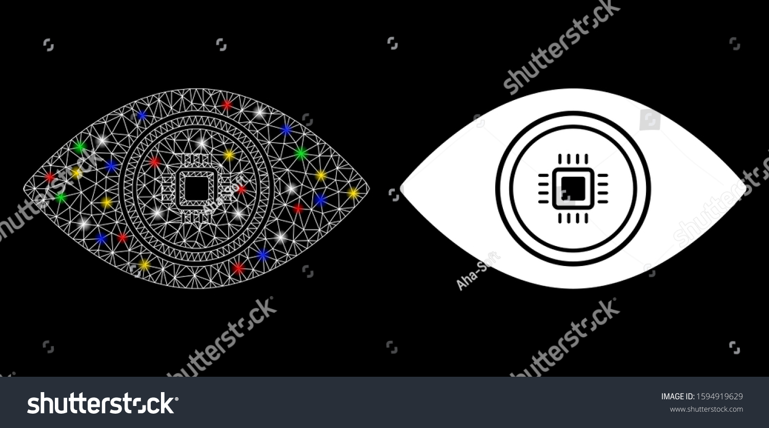 Glossy Mesh Smart Vision Eye Icon Stock Vector Royalty Free 1594919629