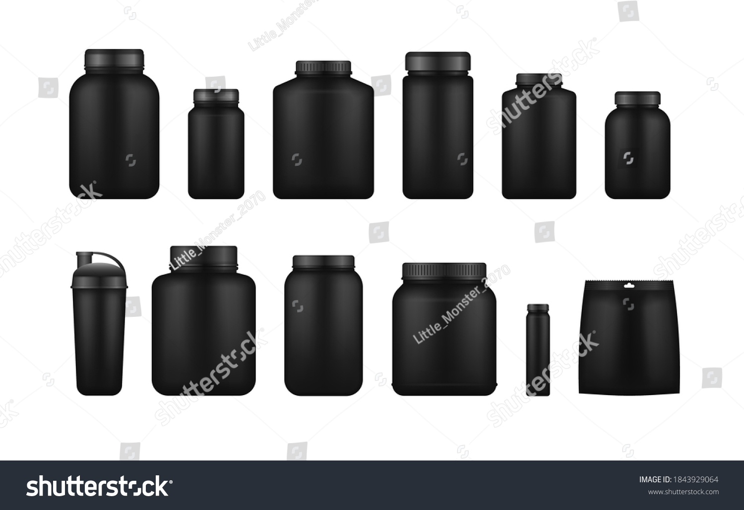 Download Glossy Plastic Packaging Mockup 3d Design Stock Vector Royalty Free 1843929064