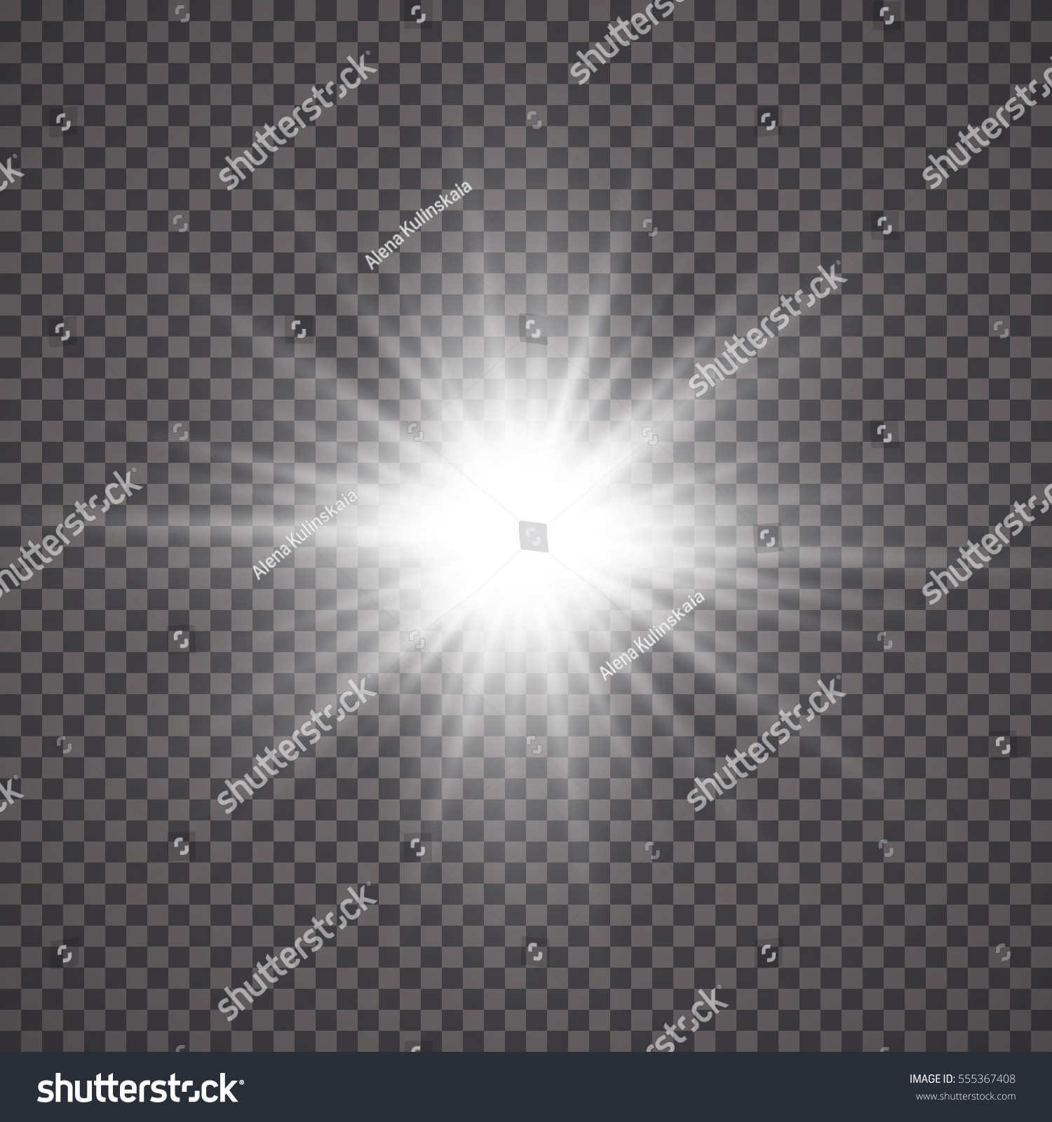 グローライトエフェクト 透明な背景にスターバーストとキラキラ ベクターイラスト 太陽 のベクター画像素材 ロイヤリティフリー
