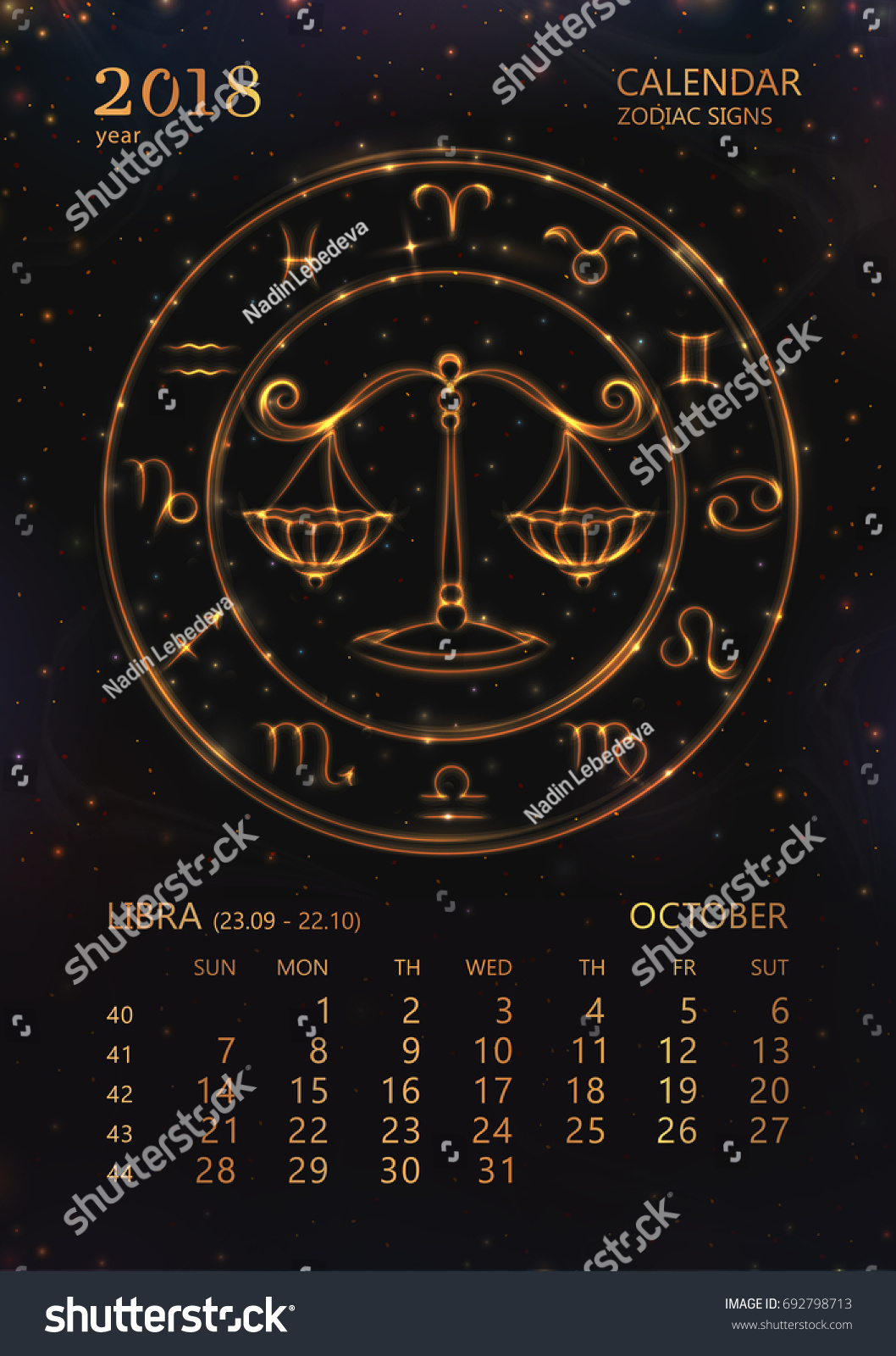 Glowing Astrology Zodiac Signs Stock Vector (Royalty Free) 692798713 ...