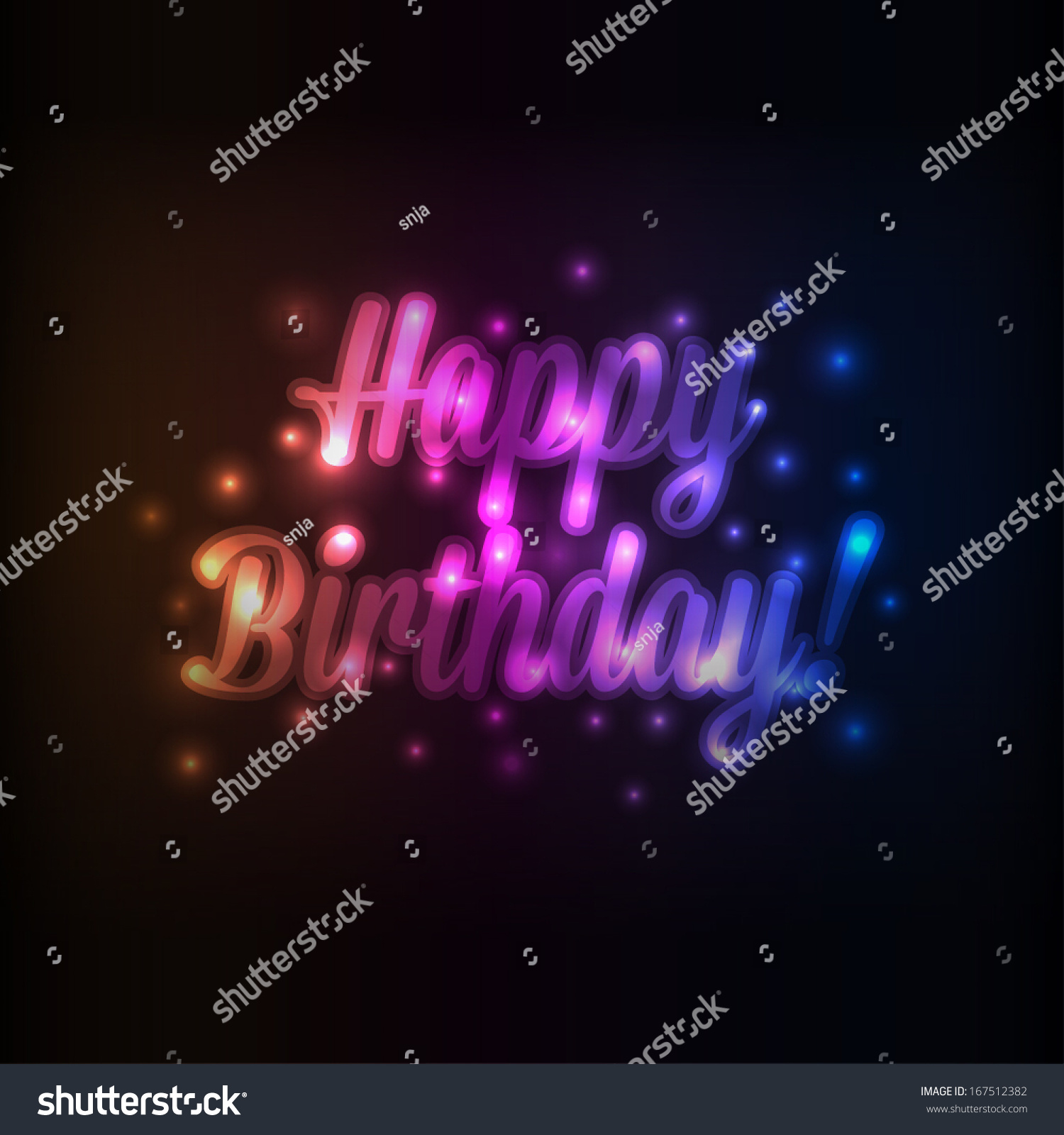 Glowing Lights Happy Birthday - Vector Eps10 - 167512382 : Shutterstock