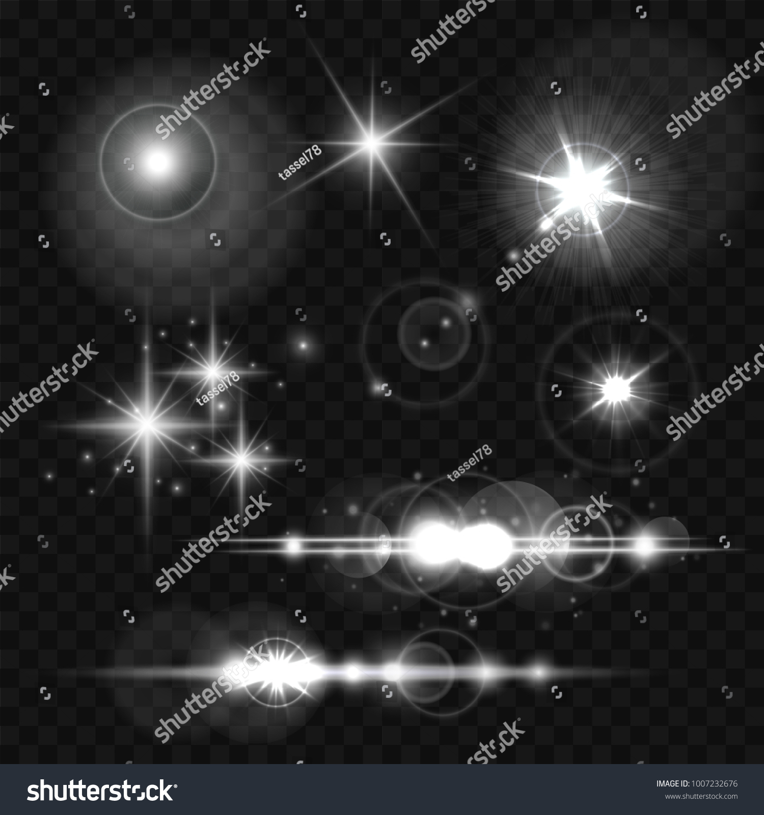 Glowing Lights Stars Sparkles Vector Illustration Stock Vector (Royalty ...