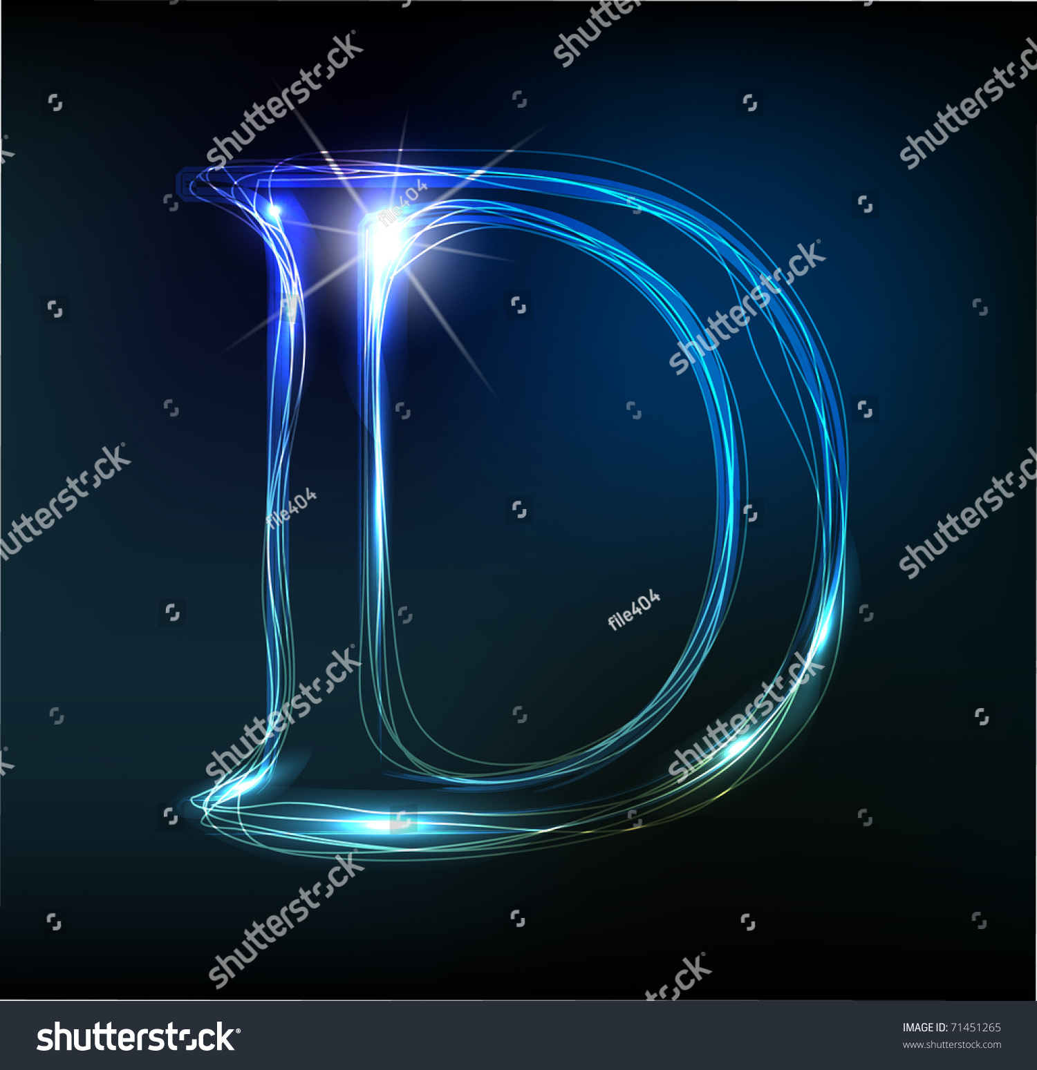 Glowing Neon Font. Shiny Letter D Stock Vector Illustration 71451265 ...