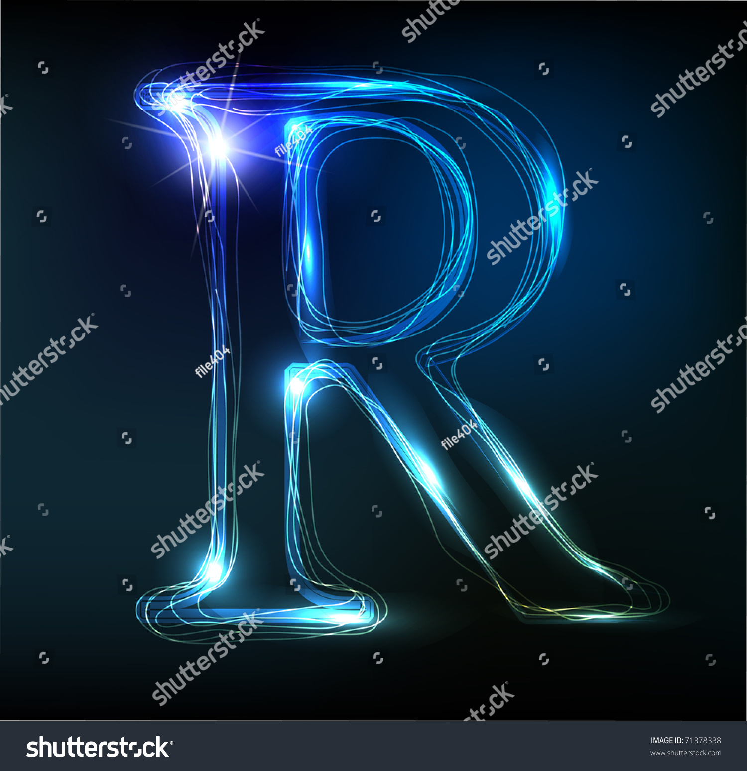 Glowing Neon Font Shiny Letter R Stock Vector (Royalty Free) 71378338