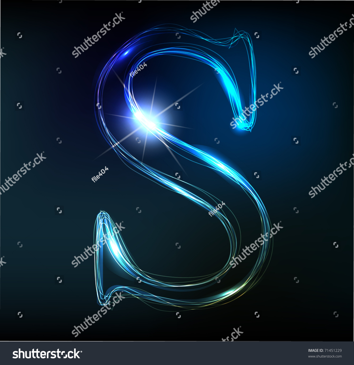 Glowing Neon Font Shiny Letter S Stock Vector 71451229 ...