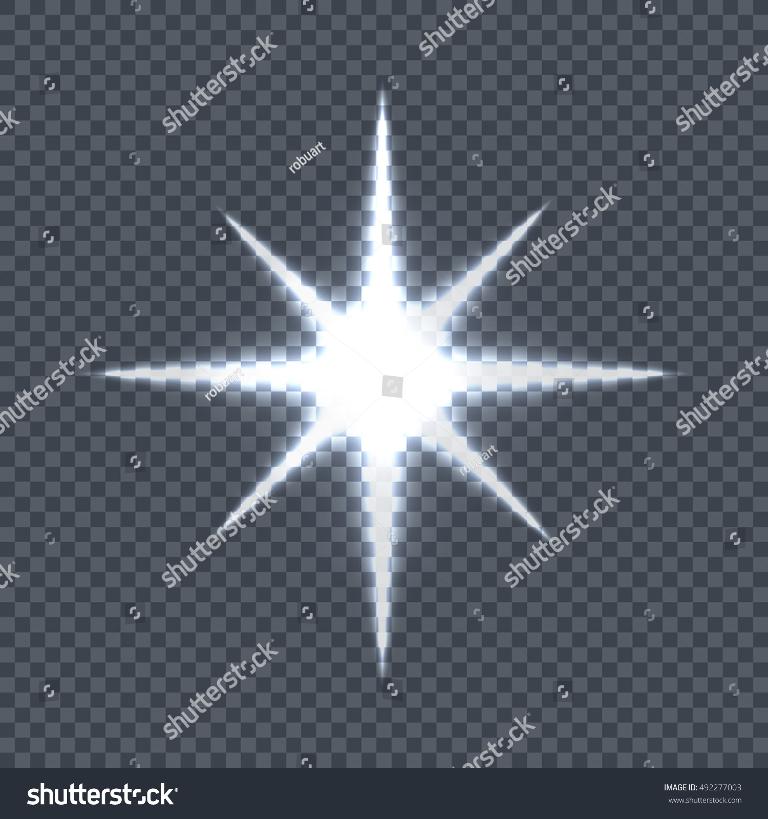 Glowing Star Eight Rays Vector Illustration Stock Vector (Royalty Free ...