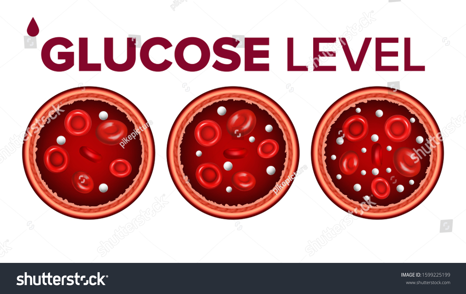 vektor-stok-glucose-sugar-level-blood-red-cells-tanpa-royalti