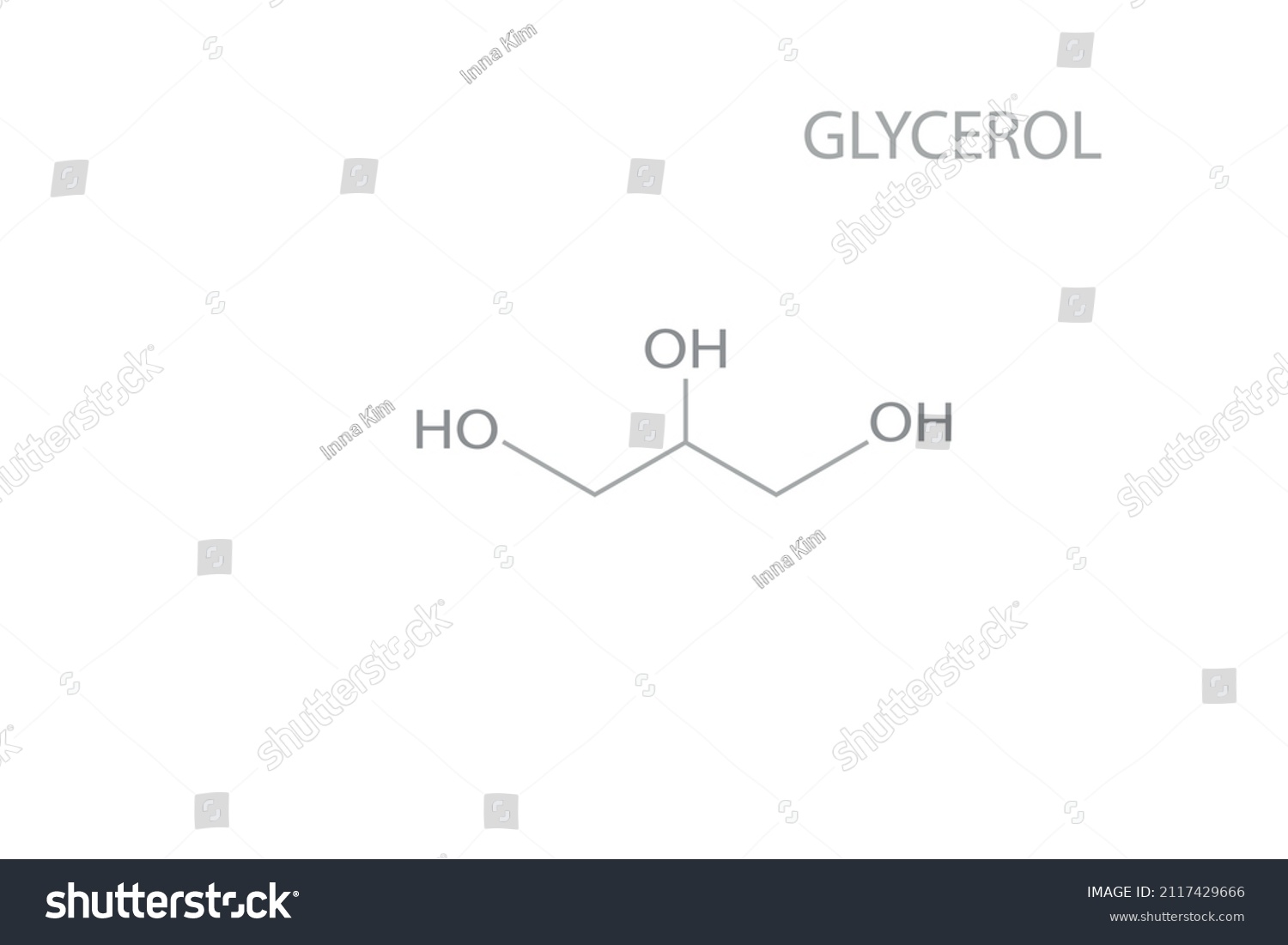 Glycerol Chemical Molecular Skeletal Formula Vector Stock Vector ...