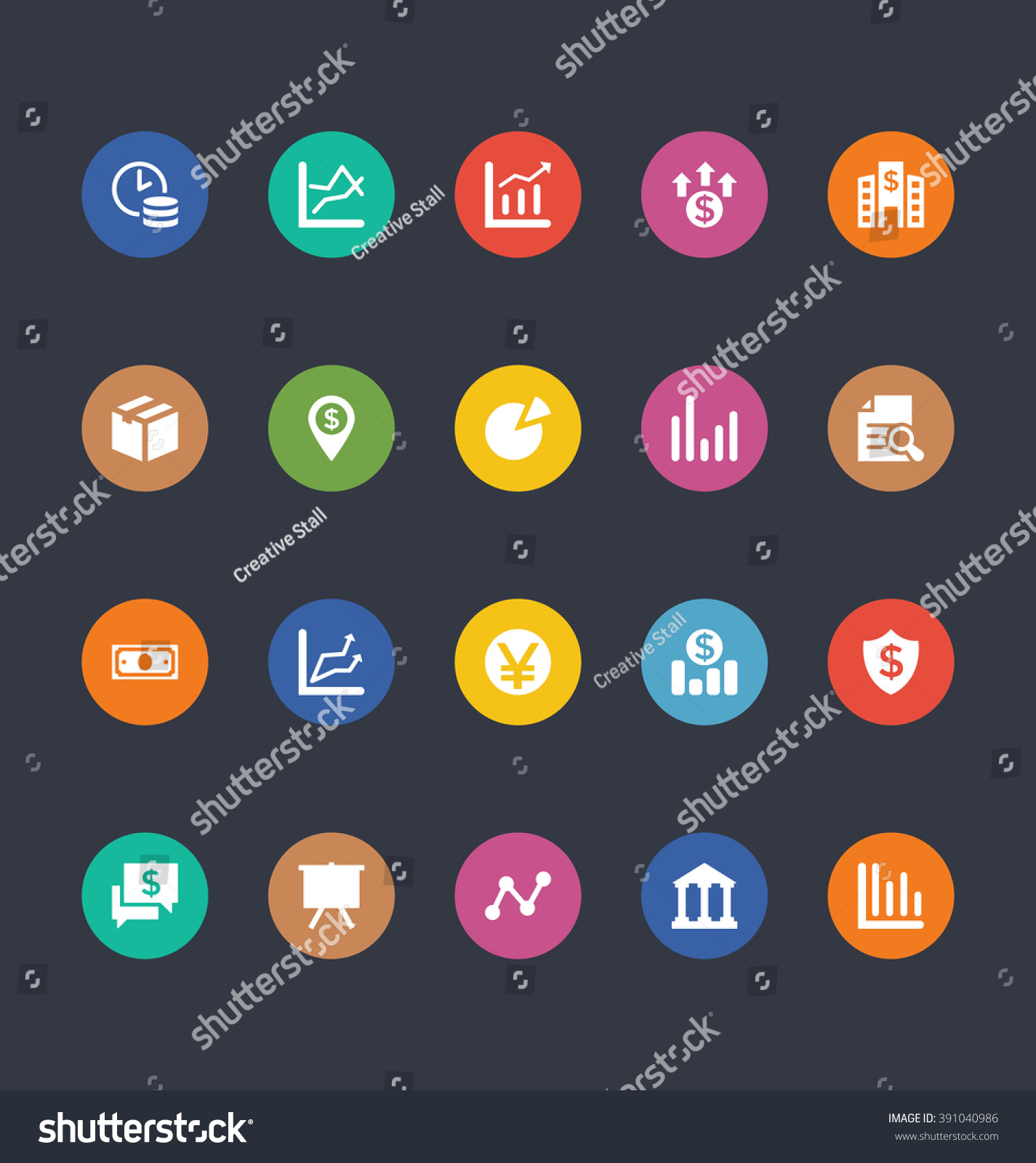 Glyphs Colored Vector Icons 17 Stock Vector Royalty Free 391040986