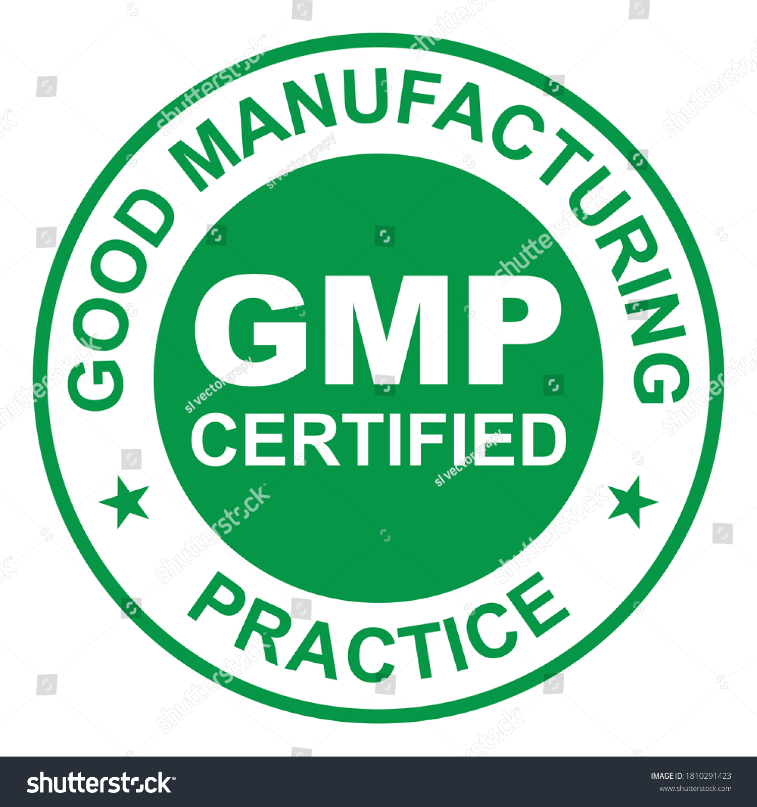 Gmp Good Manufacturing Practice Certified Round Stock Vector (Royalty ...