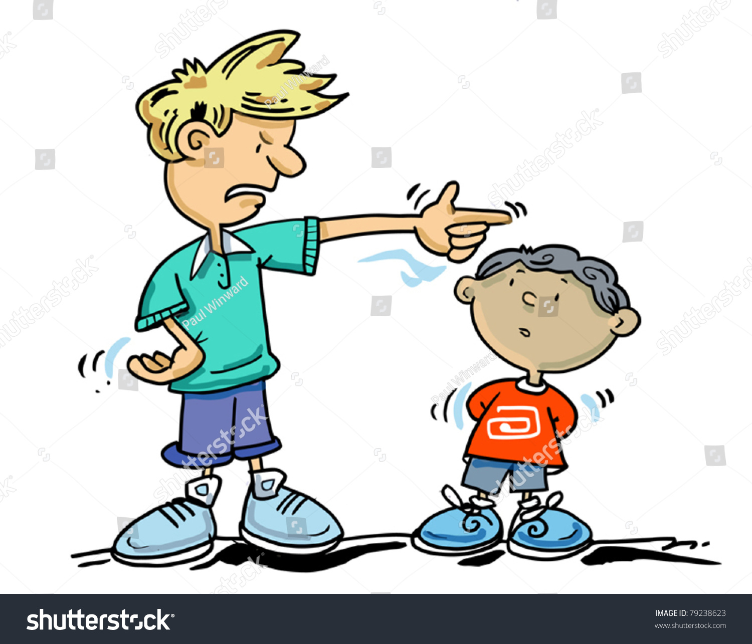 Go Away Small Boy Older Boy Stock Vector 79238623 - Shutterstock