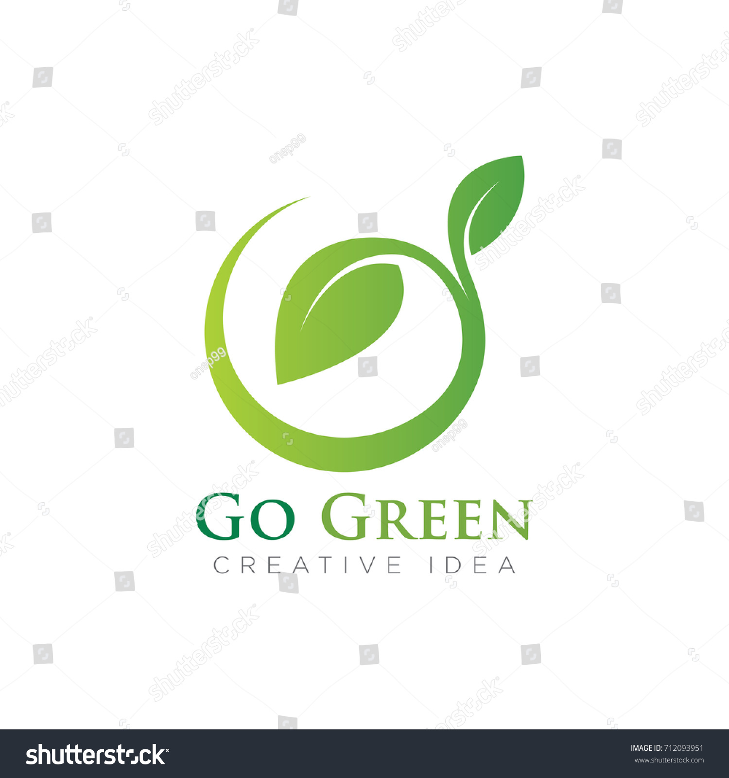 Go Green Logo Stock Vector (Royalty Free) 712093951