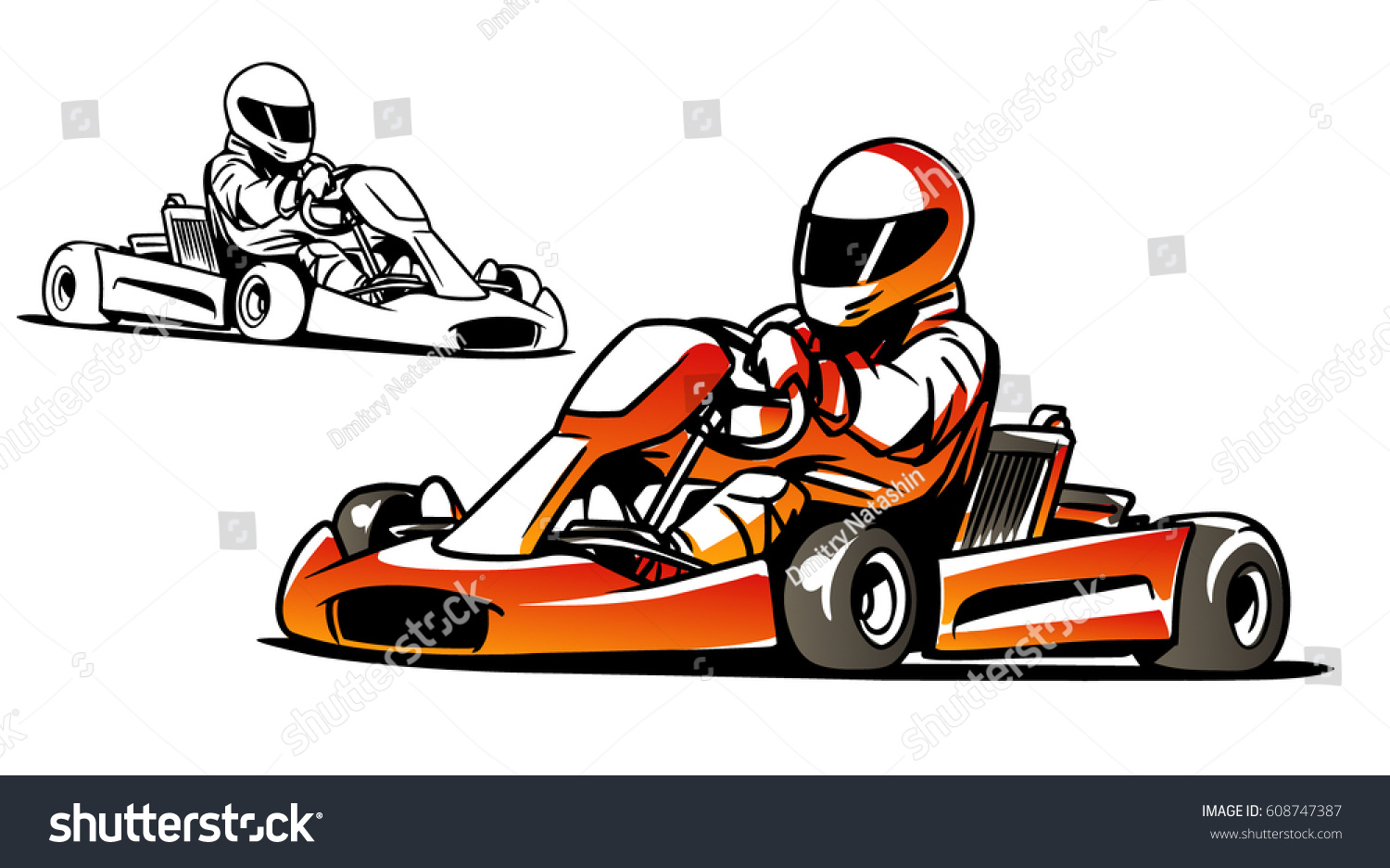 Go Kart Kart Racing Stock Vector 608747387 - Shutterstock