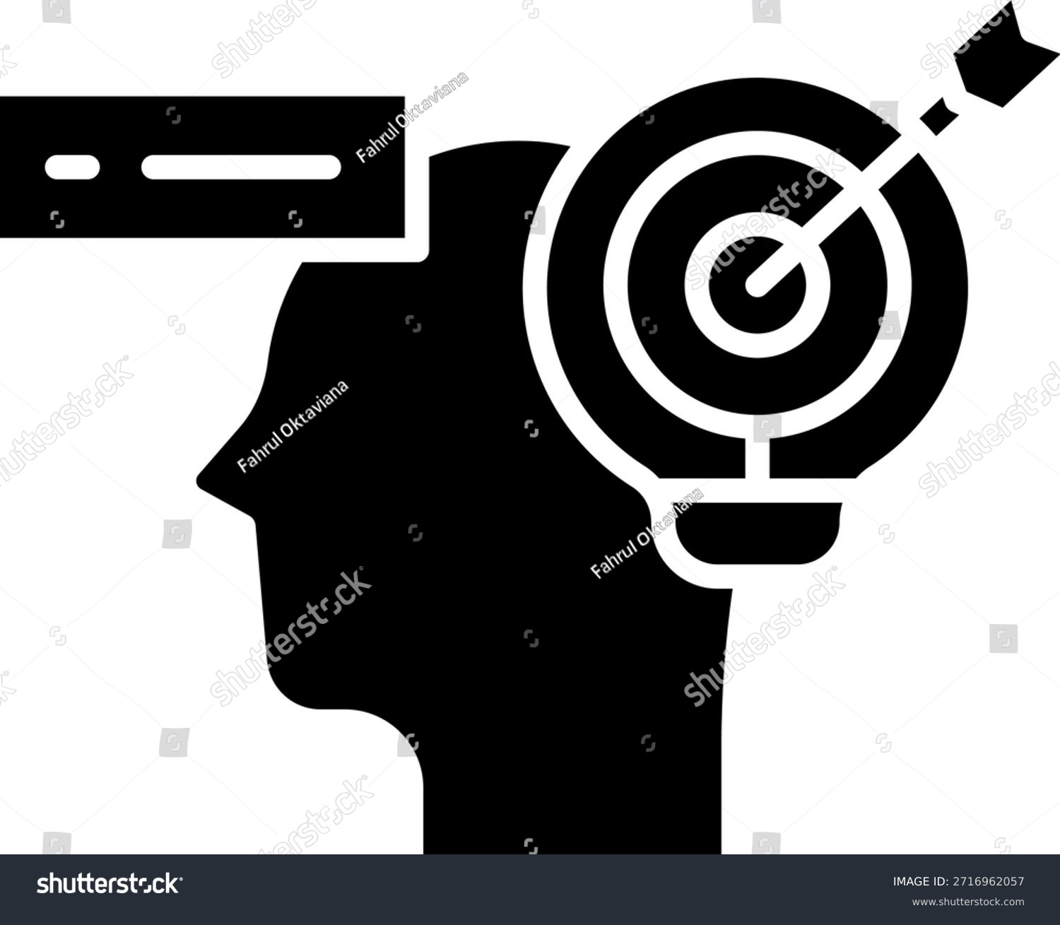 black head with target and arrow concept clip art preview