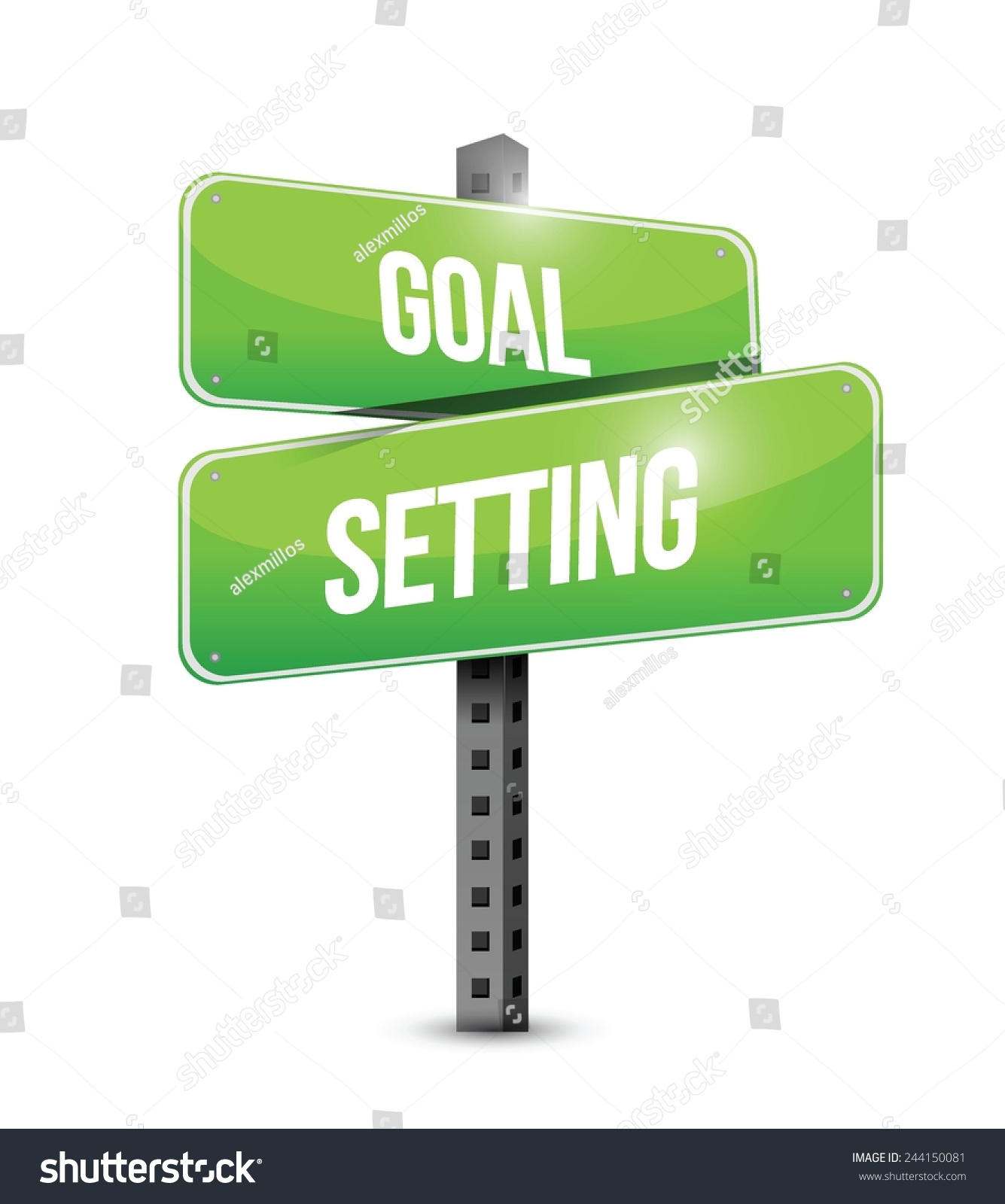 Goal Setting Street Sign Illustration Design Stock Vector Royalty Free