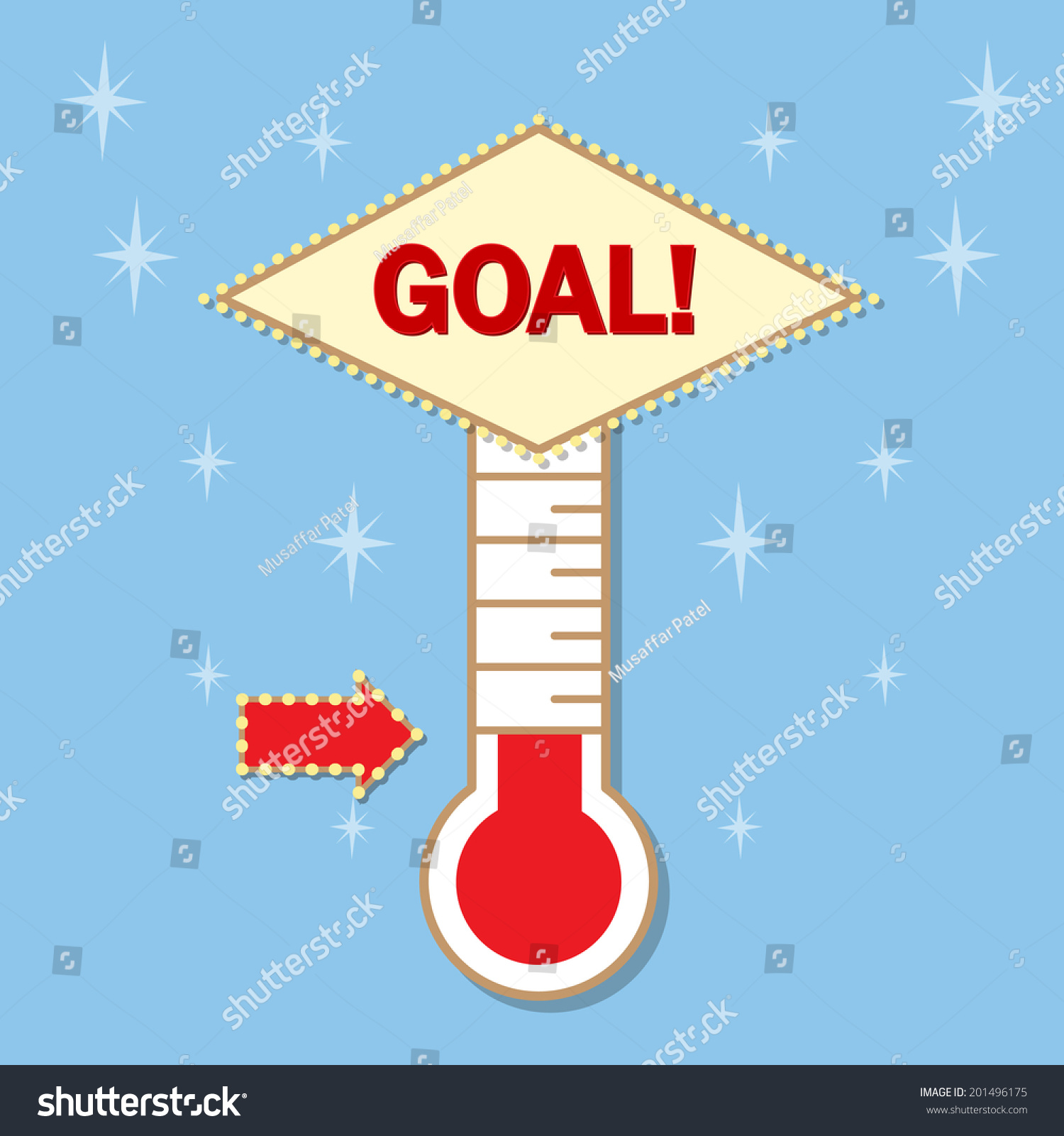 Goal Thermometer Stock Vector 201496175 : Shutterstock