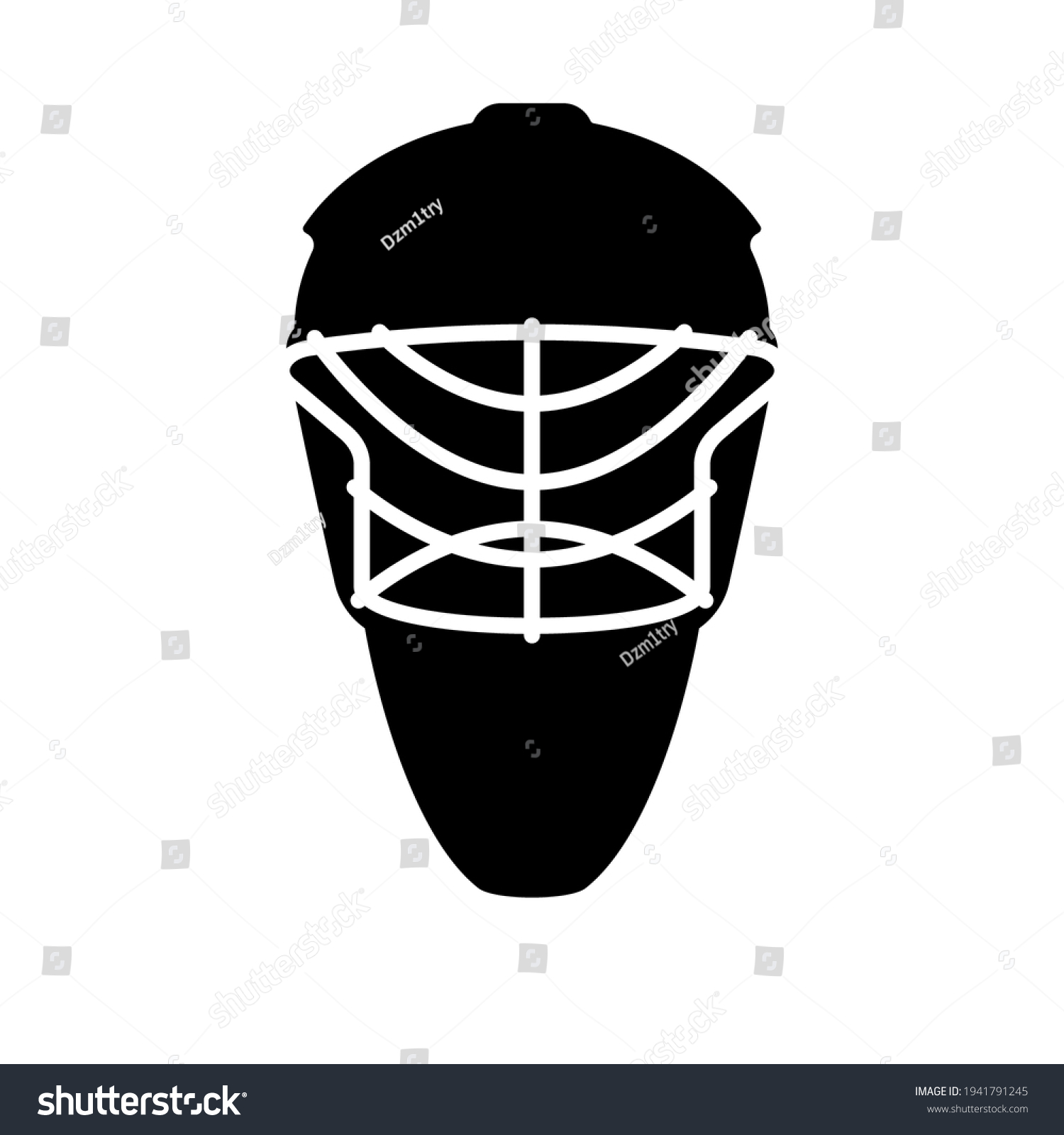 Goalie Mask Silhouette Icon Clipart Image Stock Vector (Royalty Free ...