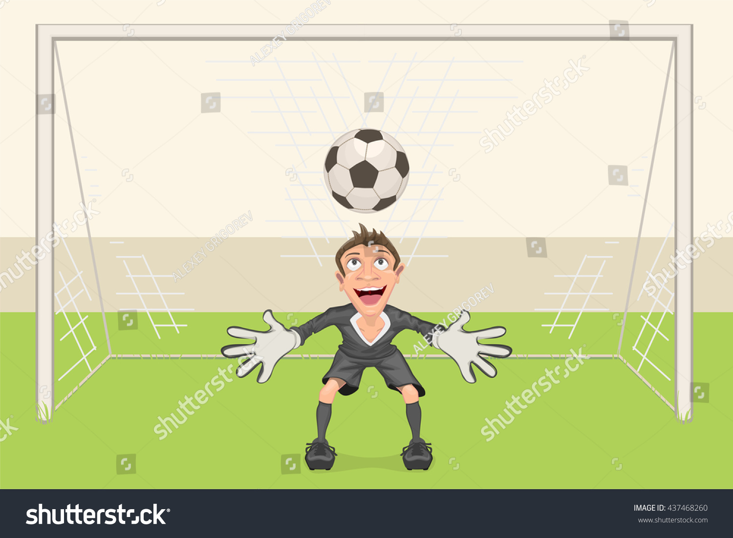 Goalkeeper Catches Soccer Ball Penalty Kick Stock Vector 437468260 ...