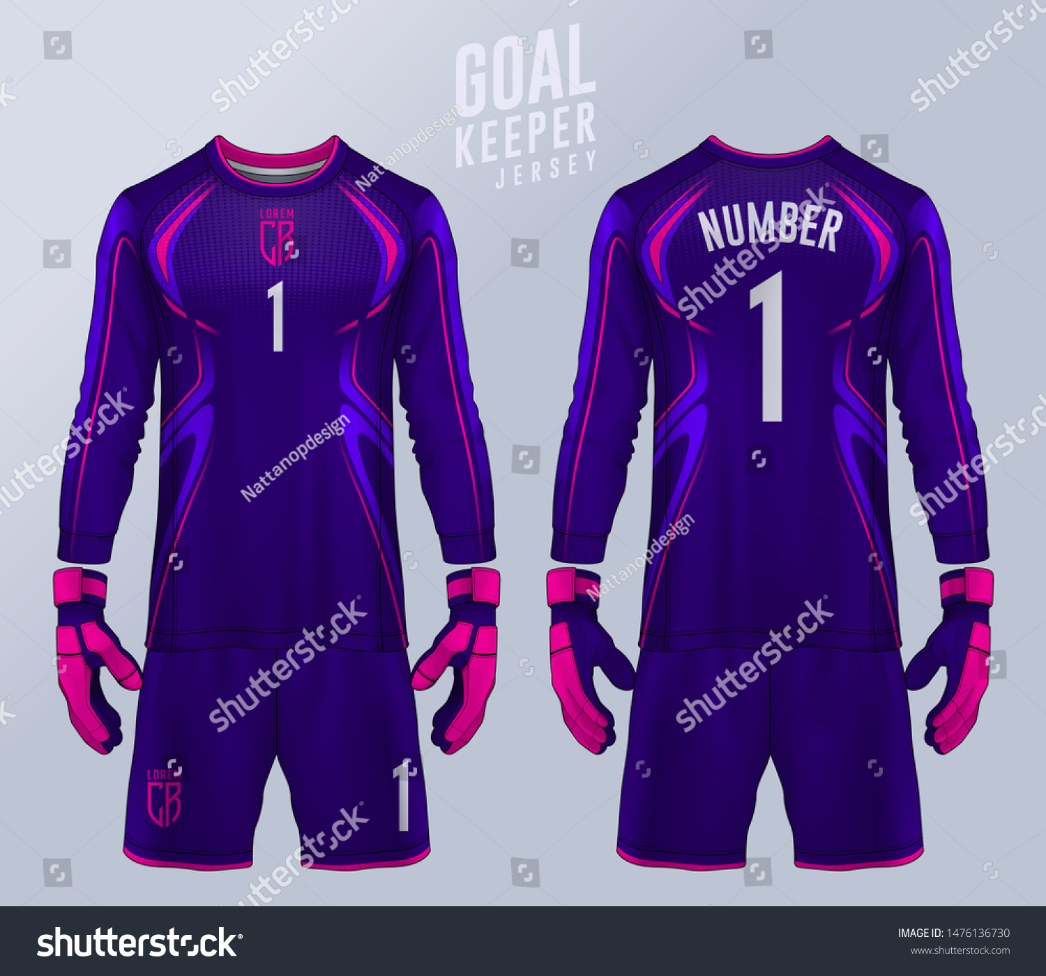 Download Goalkeeper Jerseytshirt Sport Design Template Long Stock Vector Royalty Free 1476136730