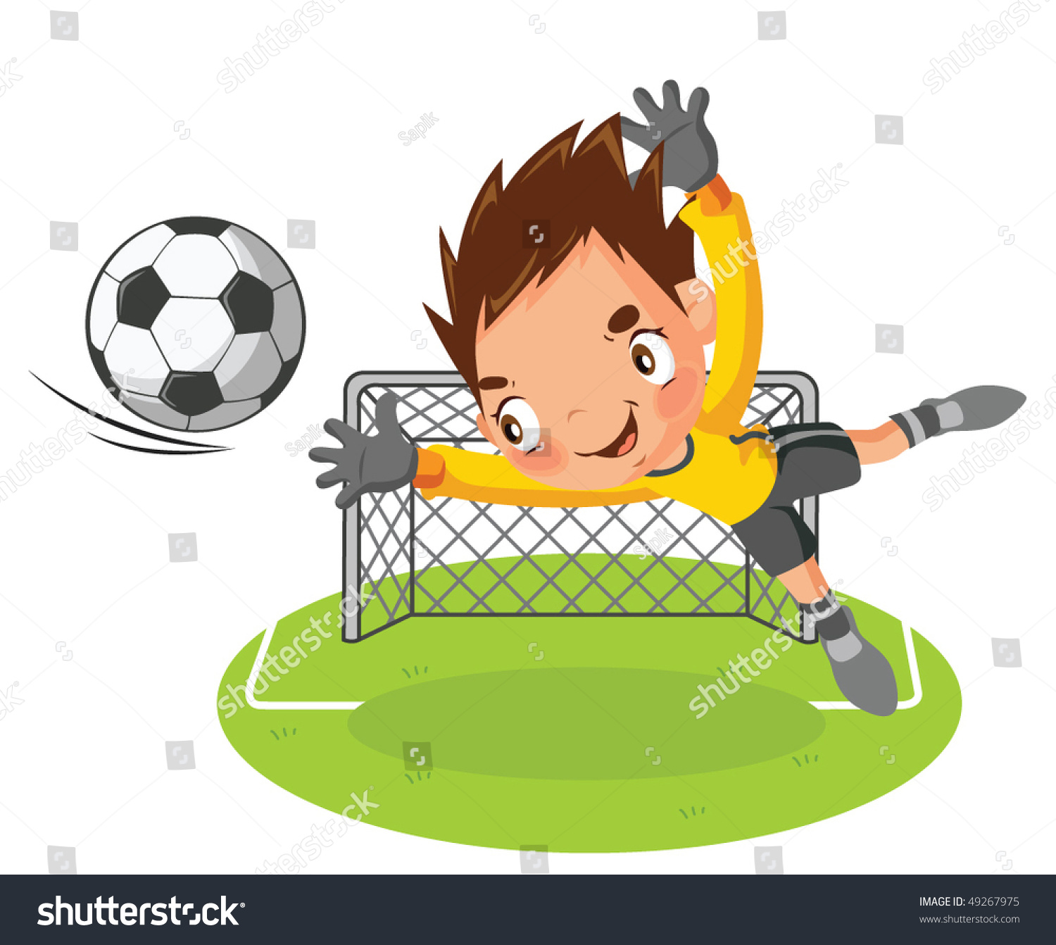 Goalkeeper Vector Illustration - 49267975 : Shutterstock