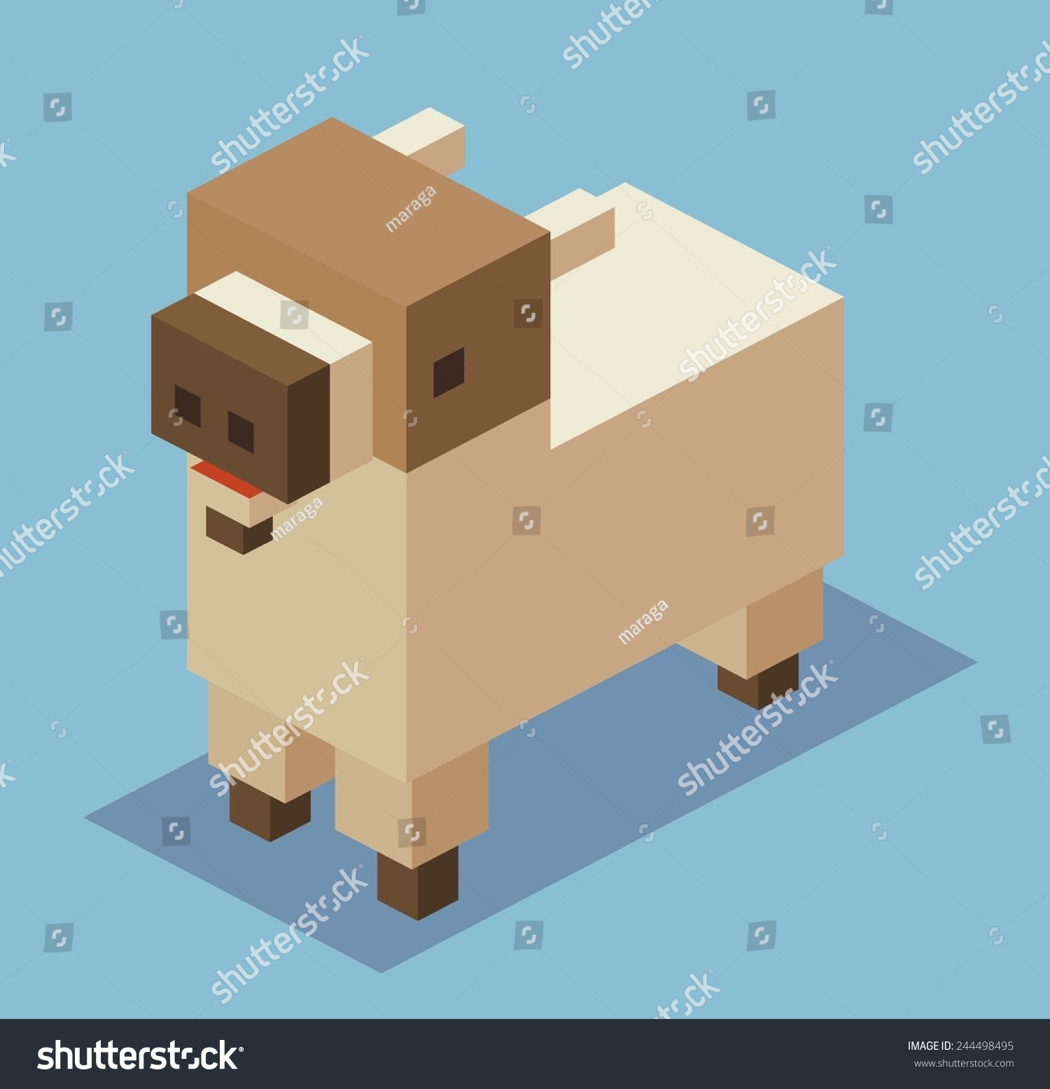 Goat 3d Pixelate Isometric Vector Stock Vector (Royalty Free) 244498495 ...